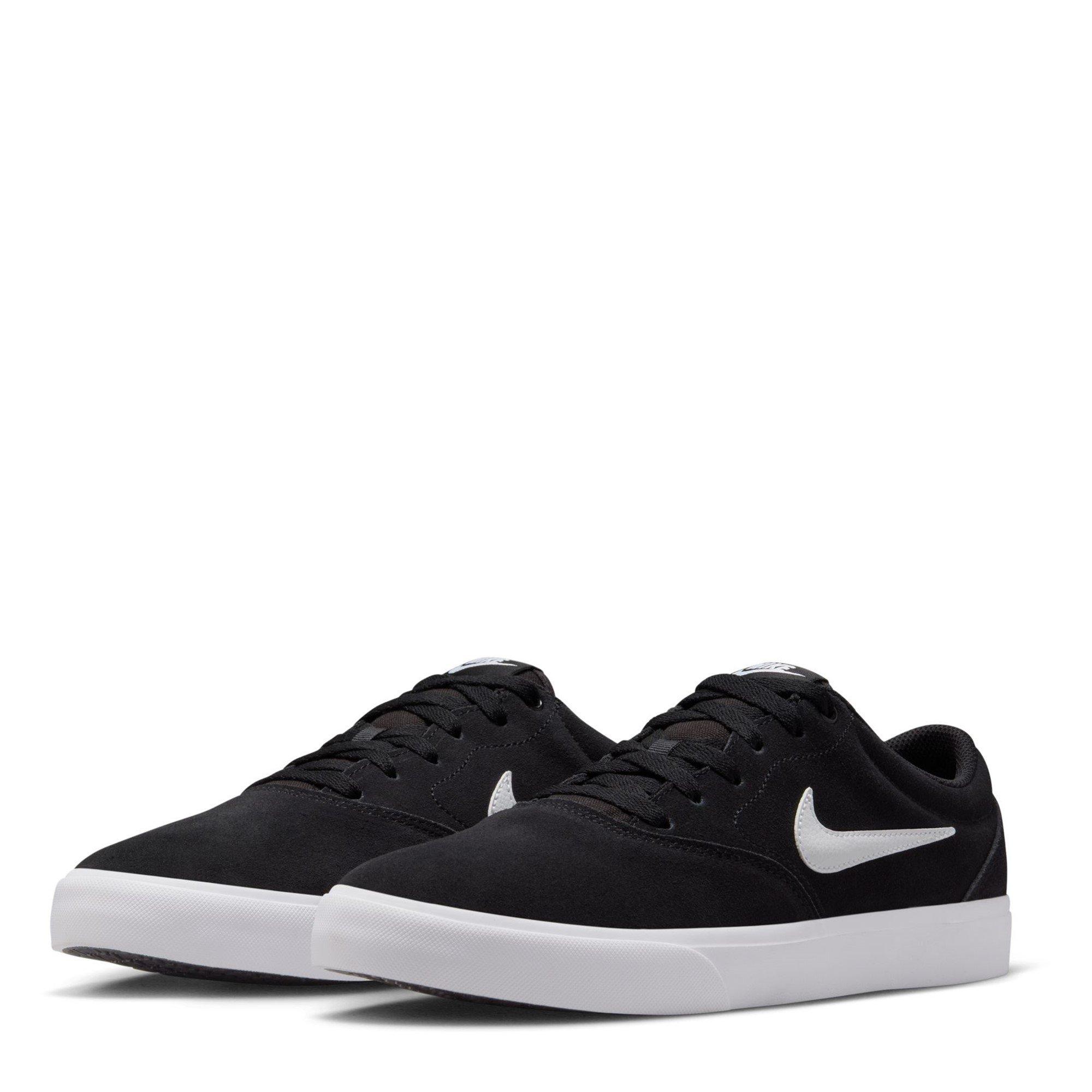 Black/White - Nike - Charge Low Suede Shoes Mens - 3
