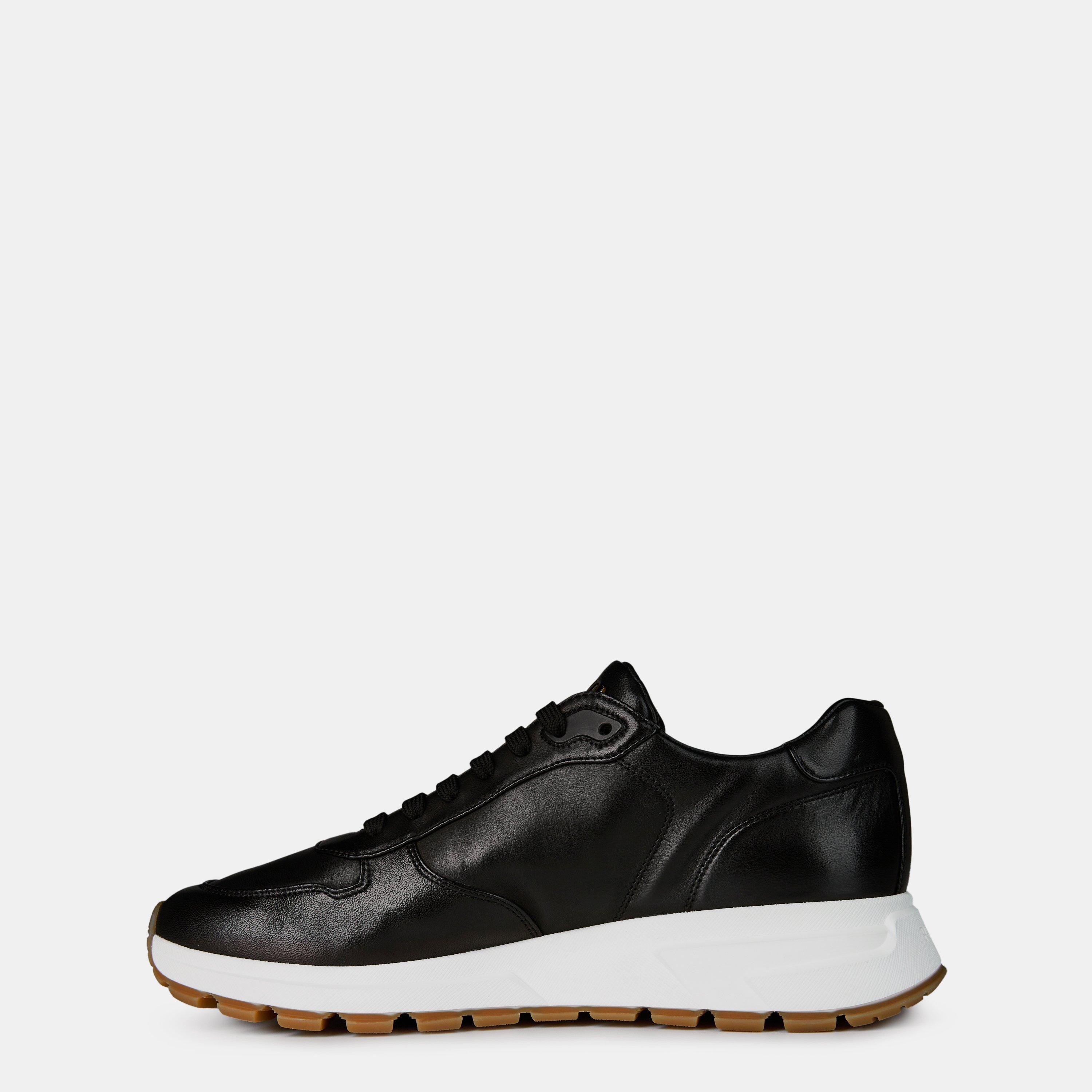 Black/Gold - Prada - Leather Sneakers Mens - 2
