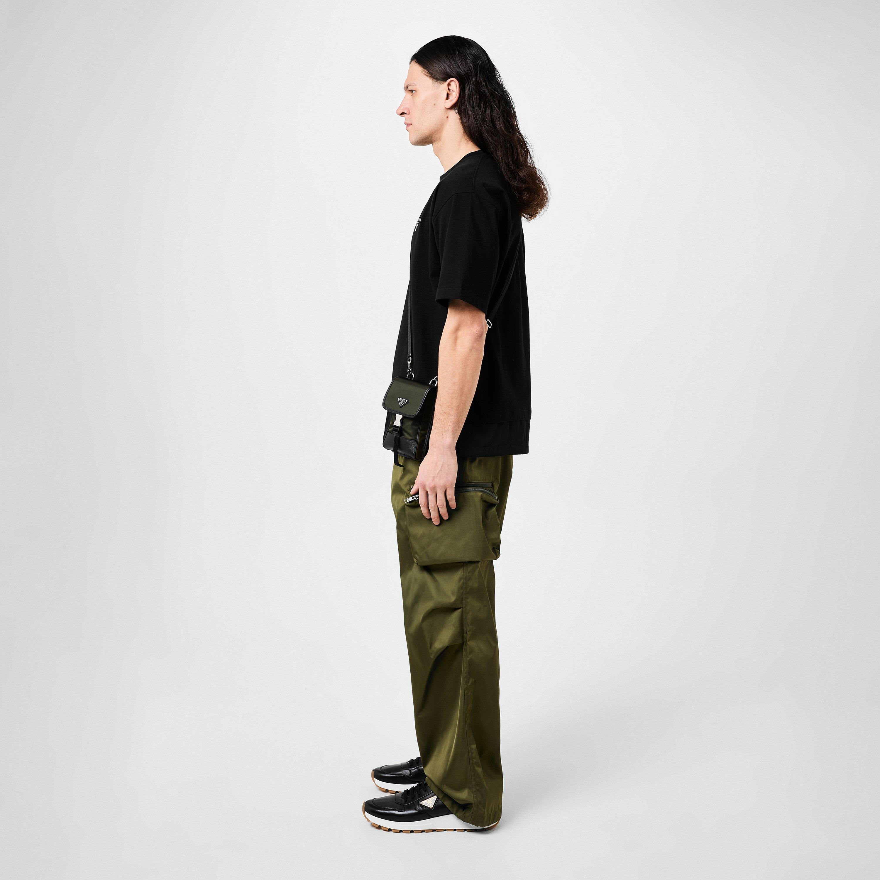 Black/Gold - Prada - Leather Sneakers Mens - 6