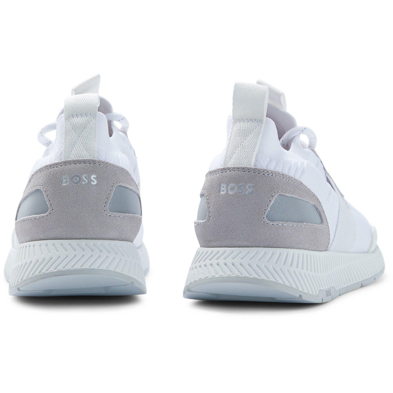 White - Boss - Men's Titanium Knit Trainers, Comfortable Design - 3
