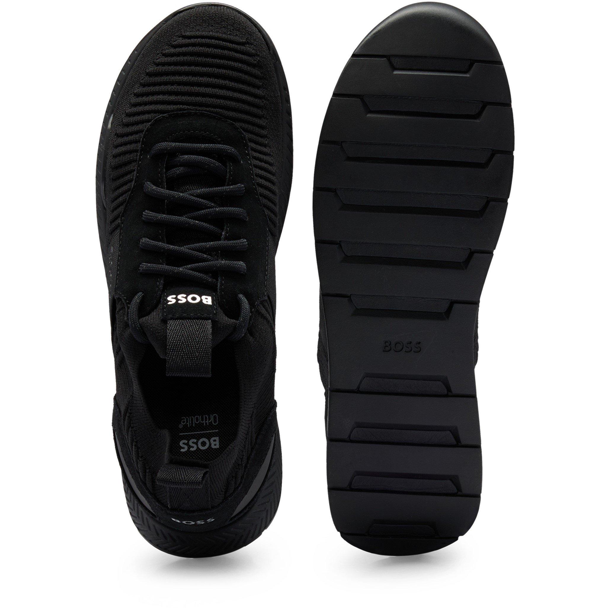Black - Boss - Men's Titanium Knit Trainers, Comfortable Design - 4