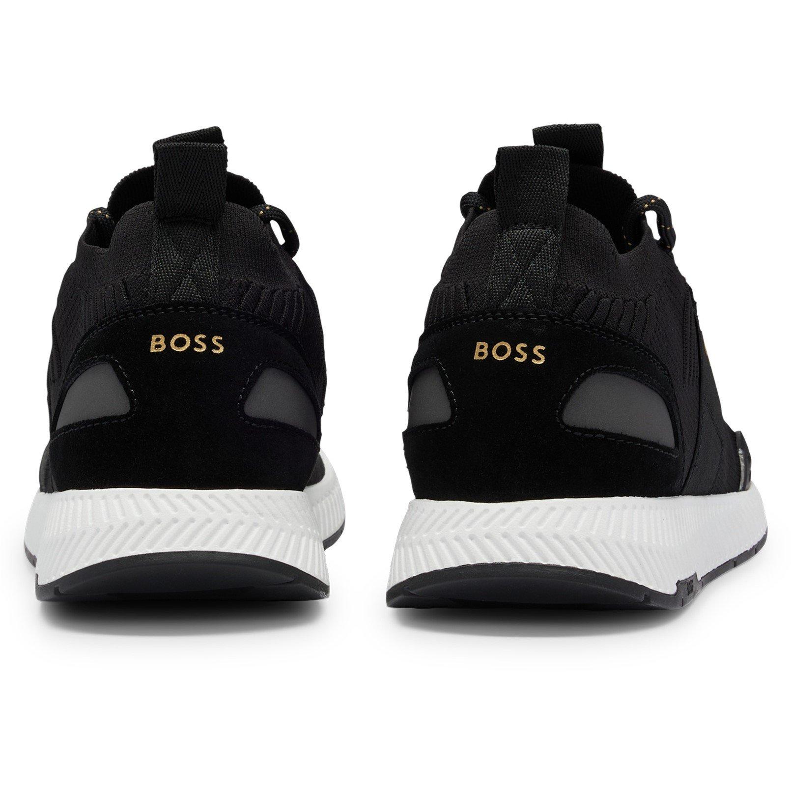 Black - Boss - Men's Titanium Knit Trainers, Comfortable Design - 3