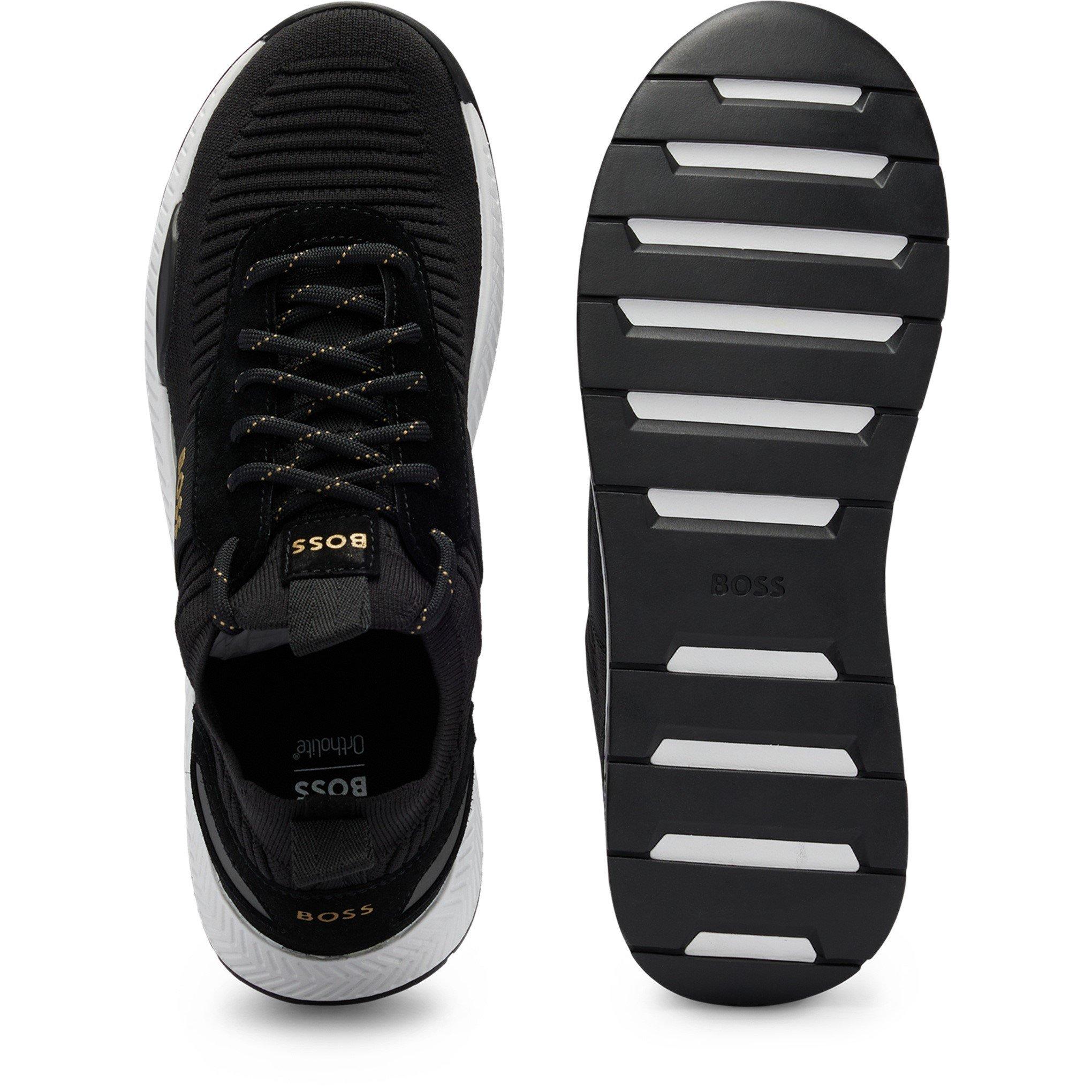 Black - Boss - Men's Titanium Knit Trainers, Comfortable Design - 4