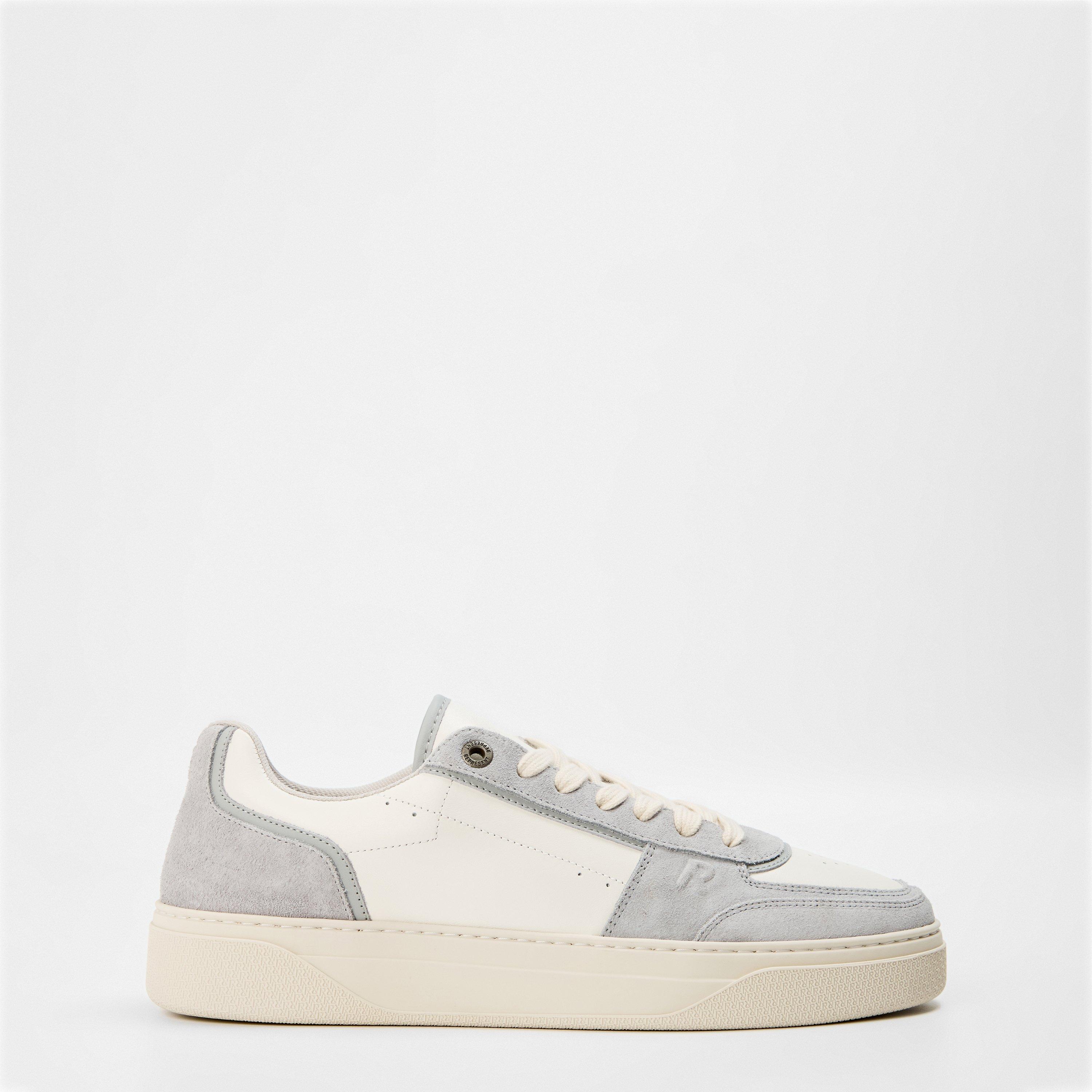 Represent Men's Initial Leather Lace Up Low-Top Trainers - White/Grey - 6 (40)