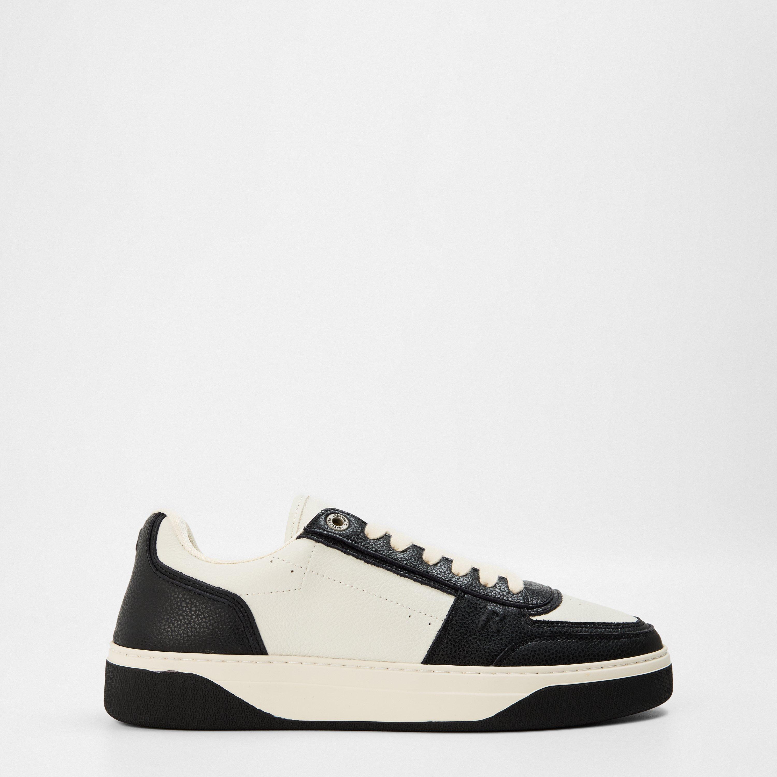 Represent Men's Initial Leather Lace Up Low-Top Trainers - White/Black - Size 7 (41)