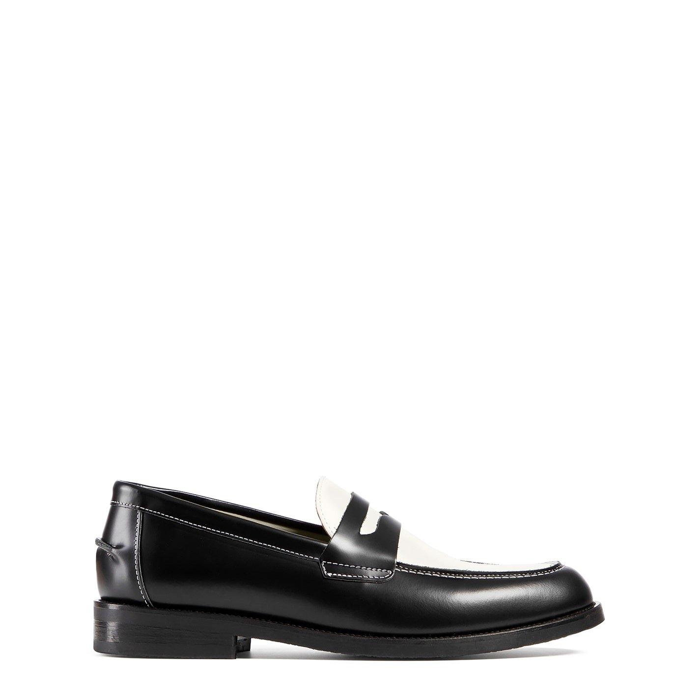 Duke and Dexter Wilde Classic Penny Loafer - Black/White - Size 7 (41)
