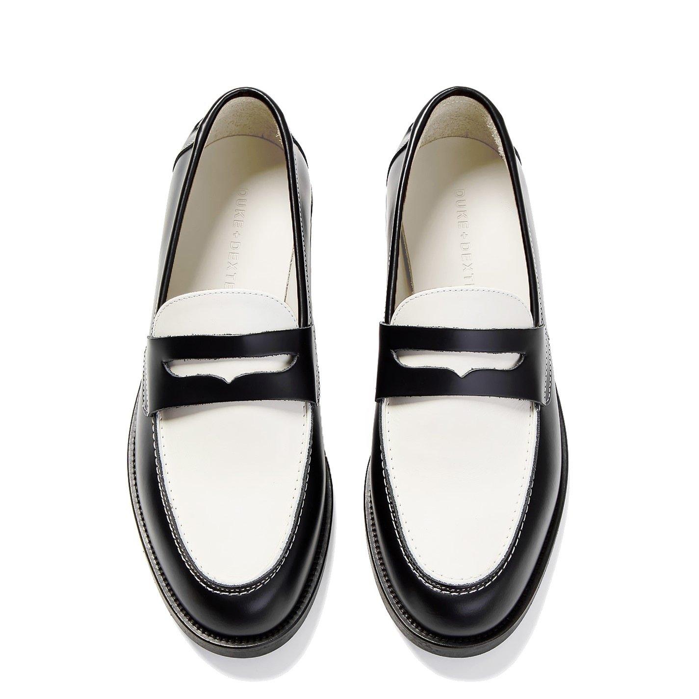 Black/White - Duke and Dexter - Wilde Classic Penny Loafer - 5
