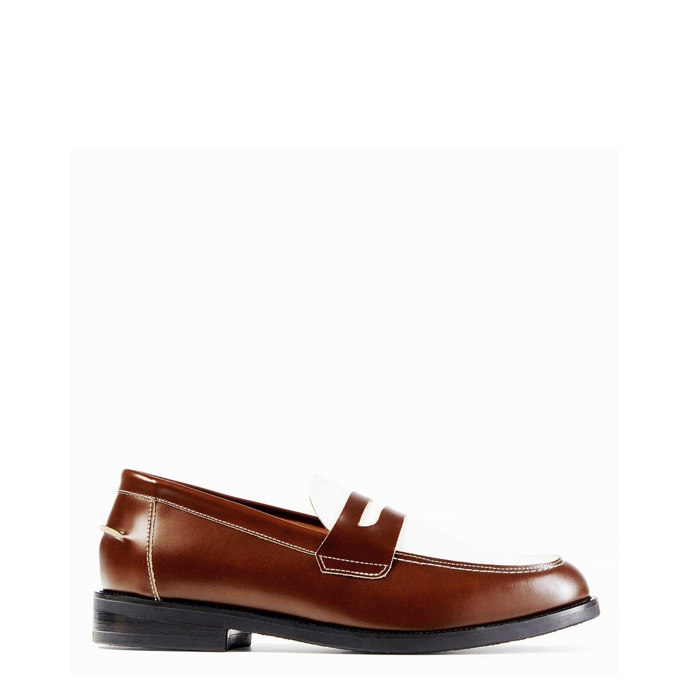 Duke And Dexter Men's Wilde Classic Penny Loafer - Brown/Off White - 7 (41)