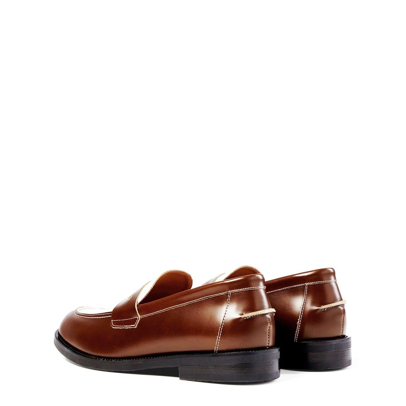 Brown/Off White - Duke and Dexter - Wilde Classic Penny Loafer - 4