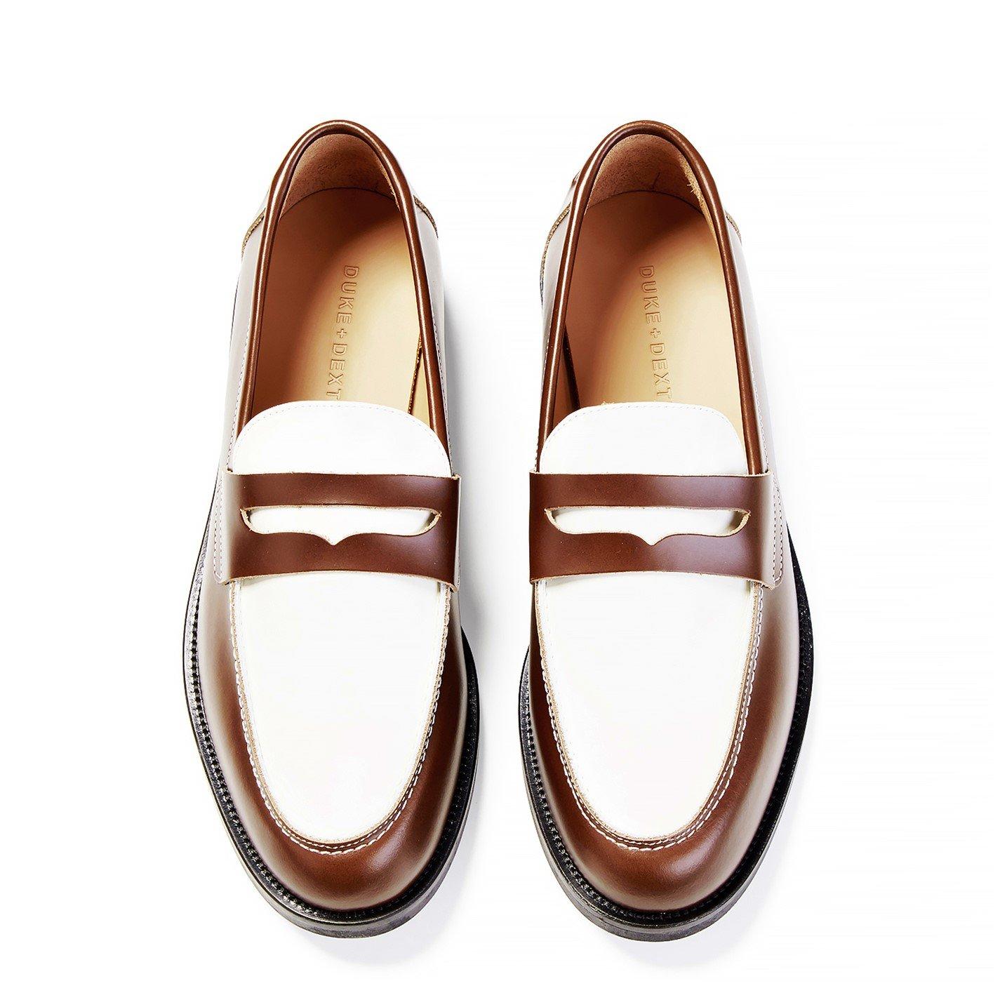 Brown/Off White - Duke and Dexter - Wilde Classic Penny Loafer - 5