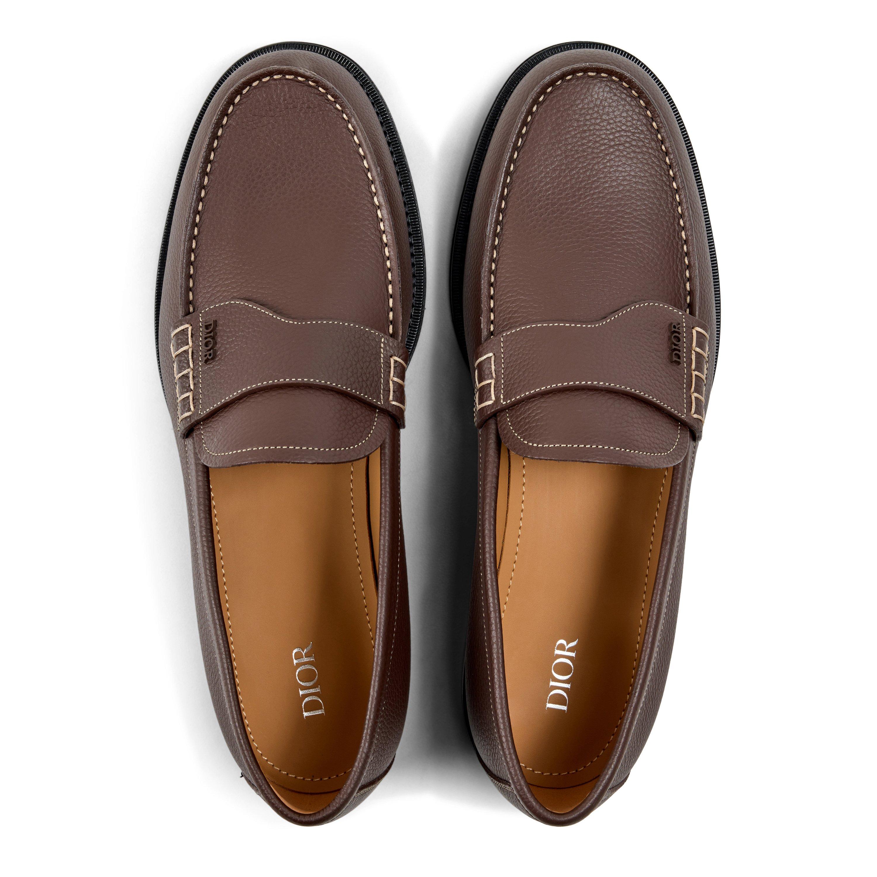 BROWN - DIOR - Men's Granville Saddle Leather Loafers - 4