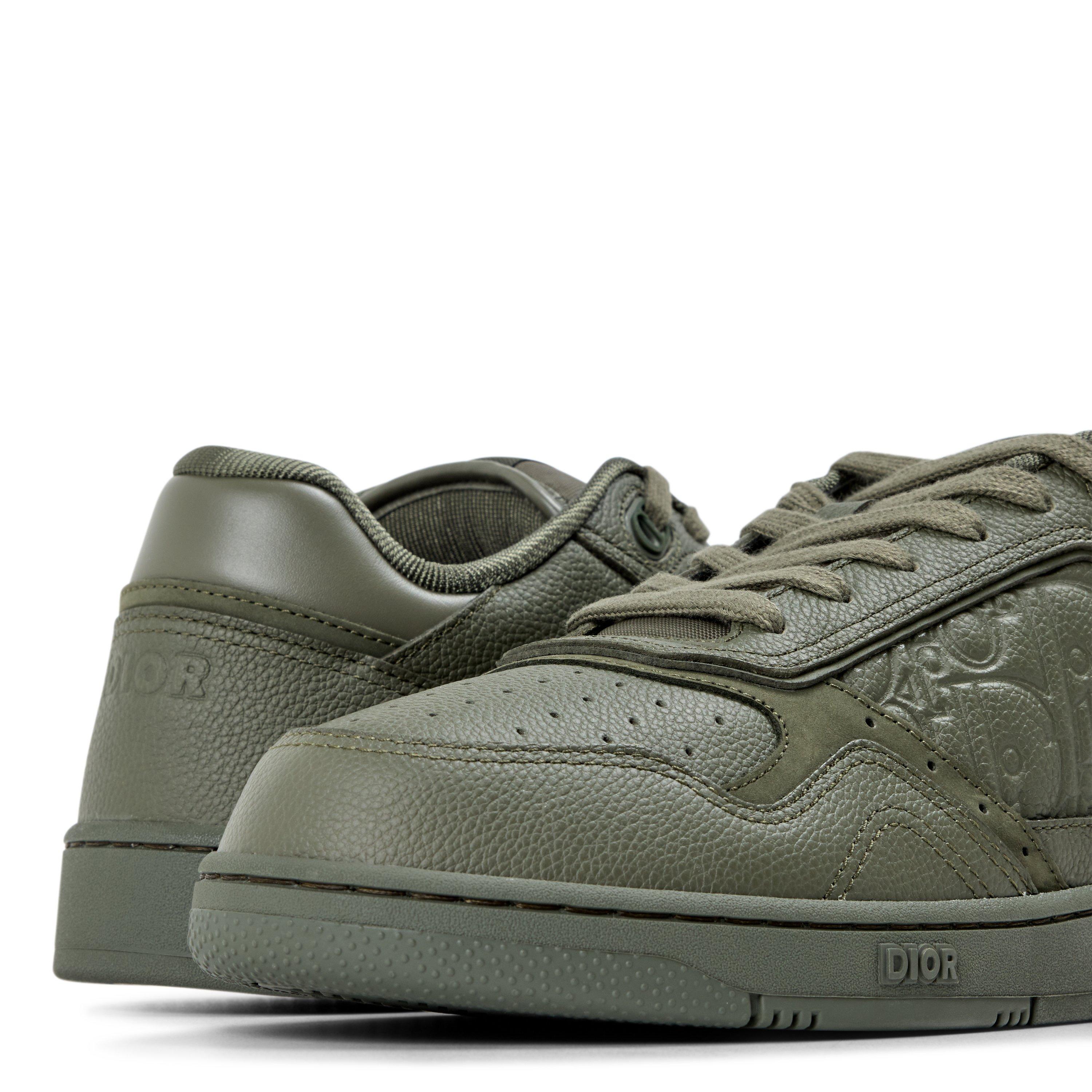 GREEN - DIOR - Men's B27 Oblique Leather Low-Top Trainers - 3