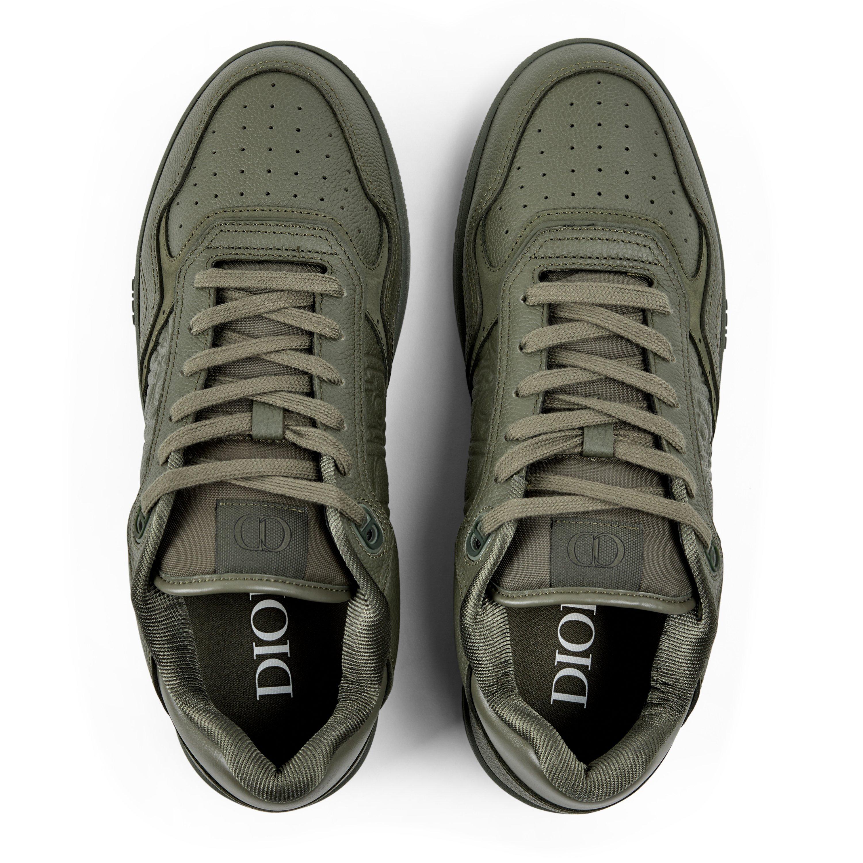 GREEN - DIOR - Men's B27 Oblique Leather Low-Top Trainers - 4