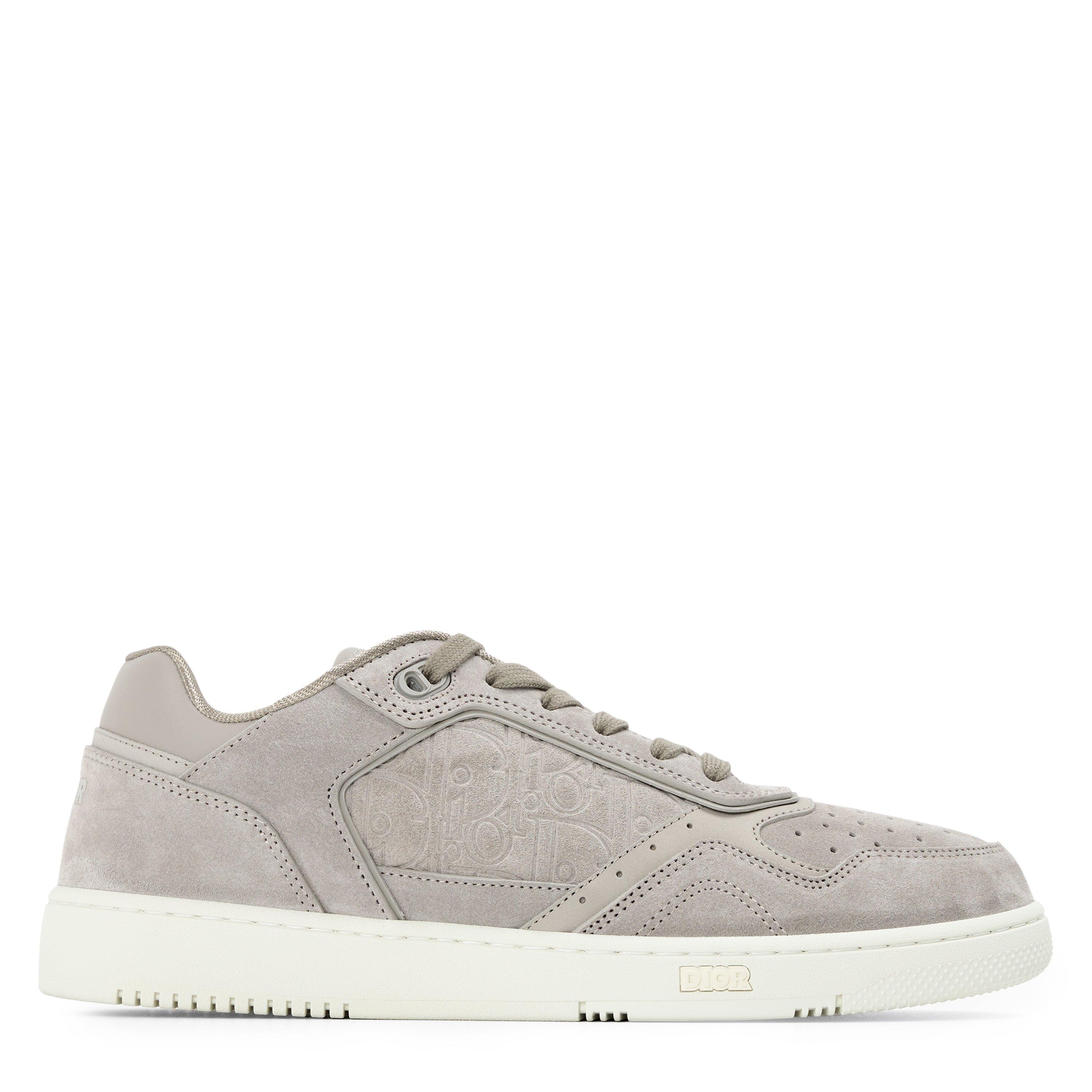 GREY - DIOR - Men's B27 Oblique Suede Low-Top Trainers - 1