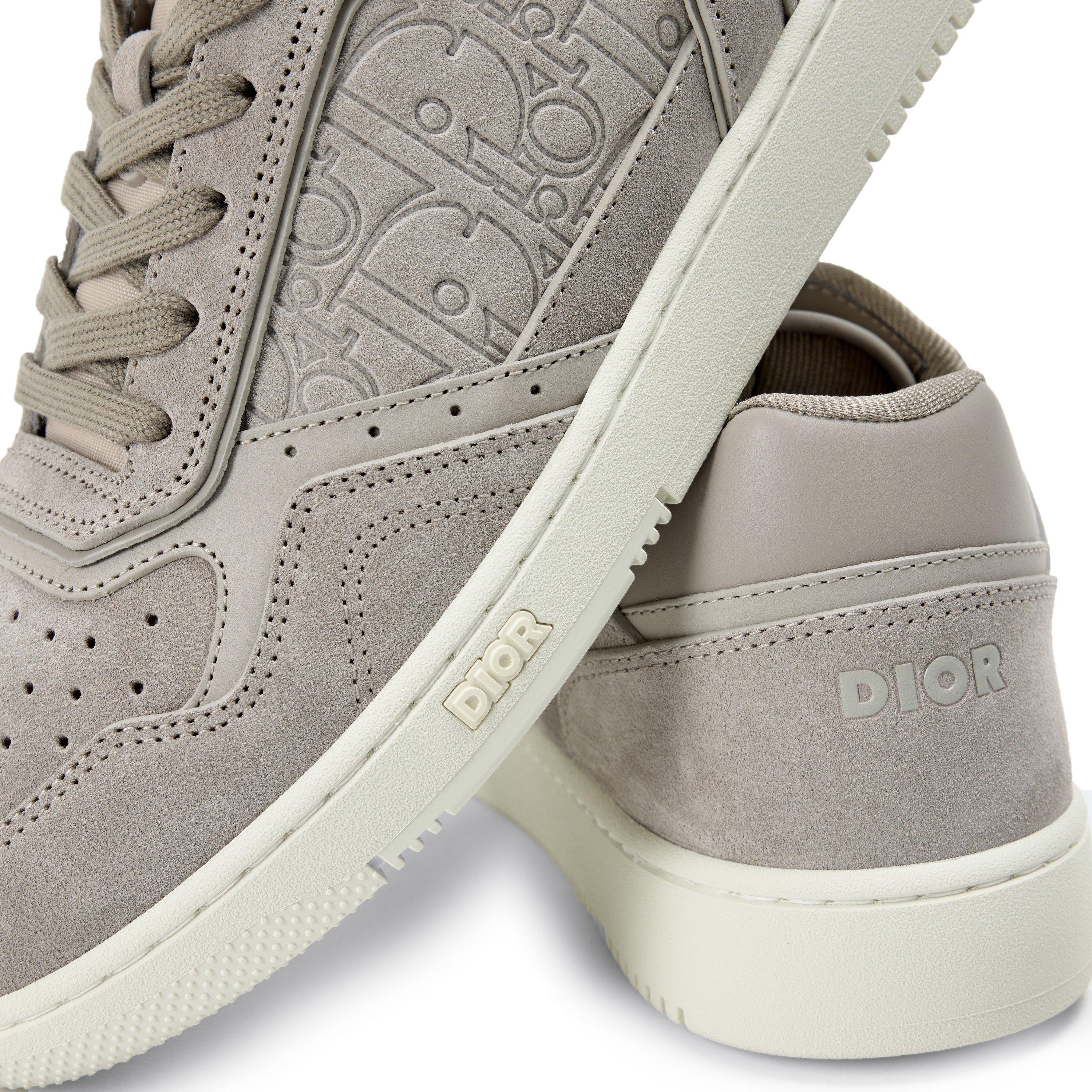 GREY - DIOR - Men's B27 Oblique Suede Low-Top Trainers - 3