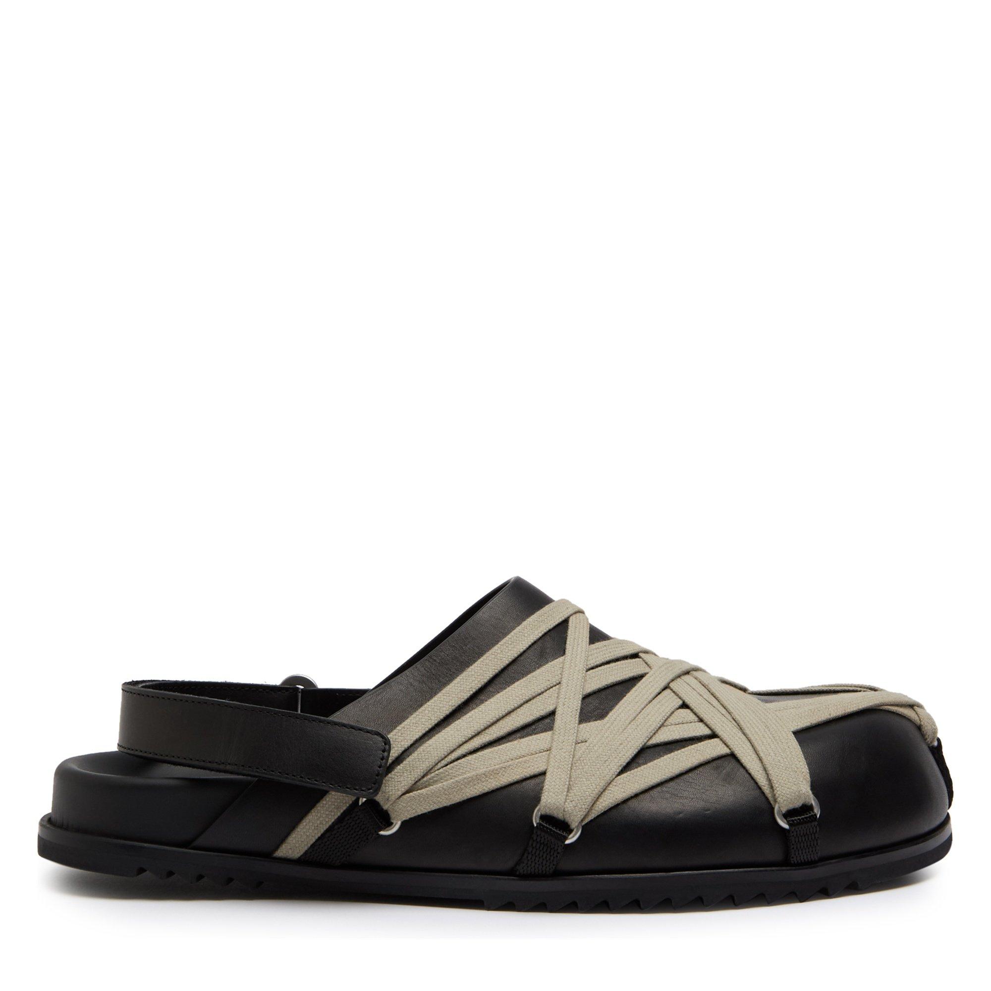 BLACK - Rick Owens - RO MEGA LACED MULE