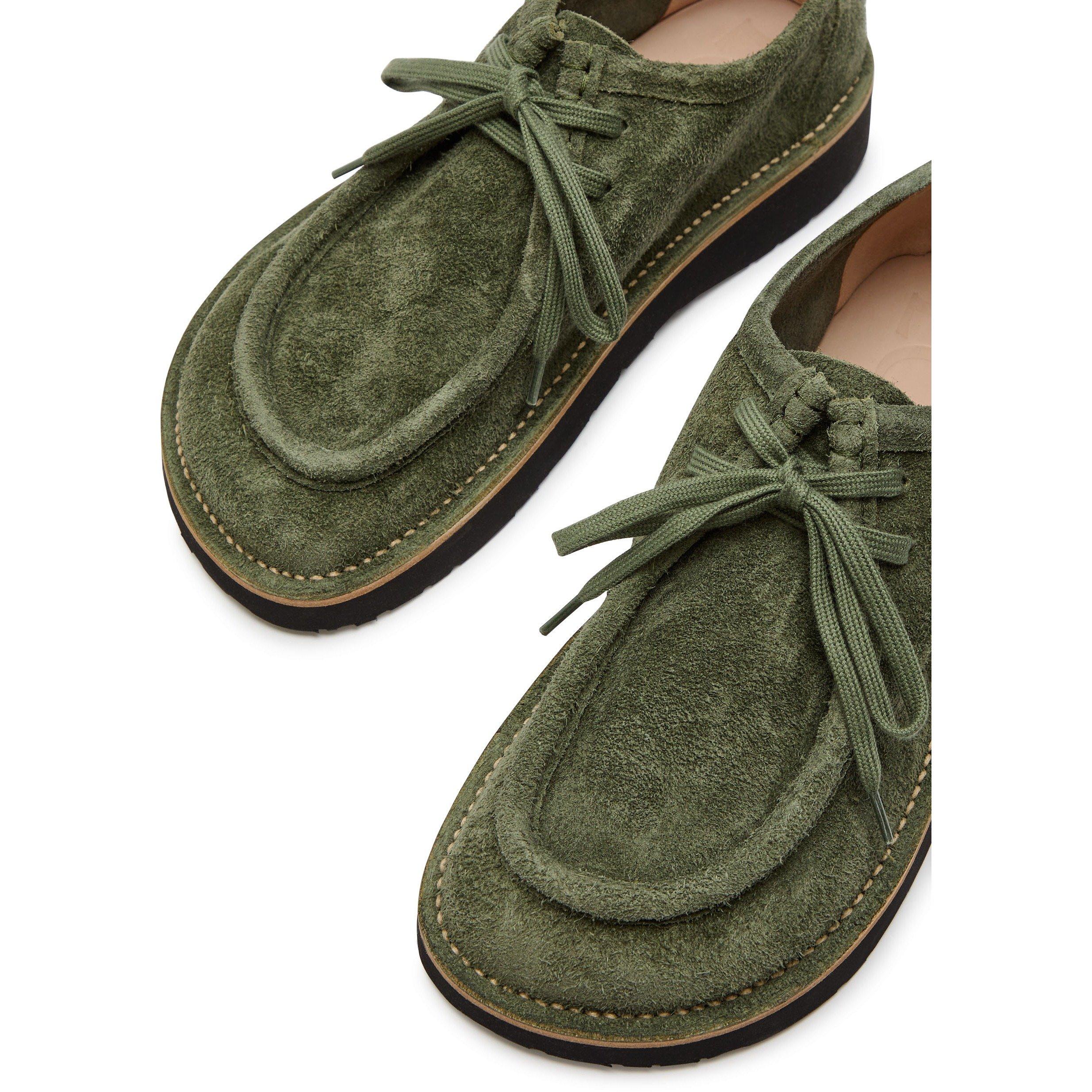GREEN - LOEWE - Men's Faro Lace Up Suede Boat Shoes - 3