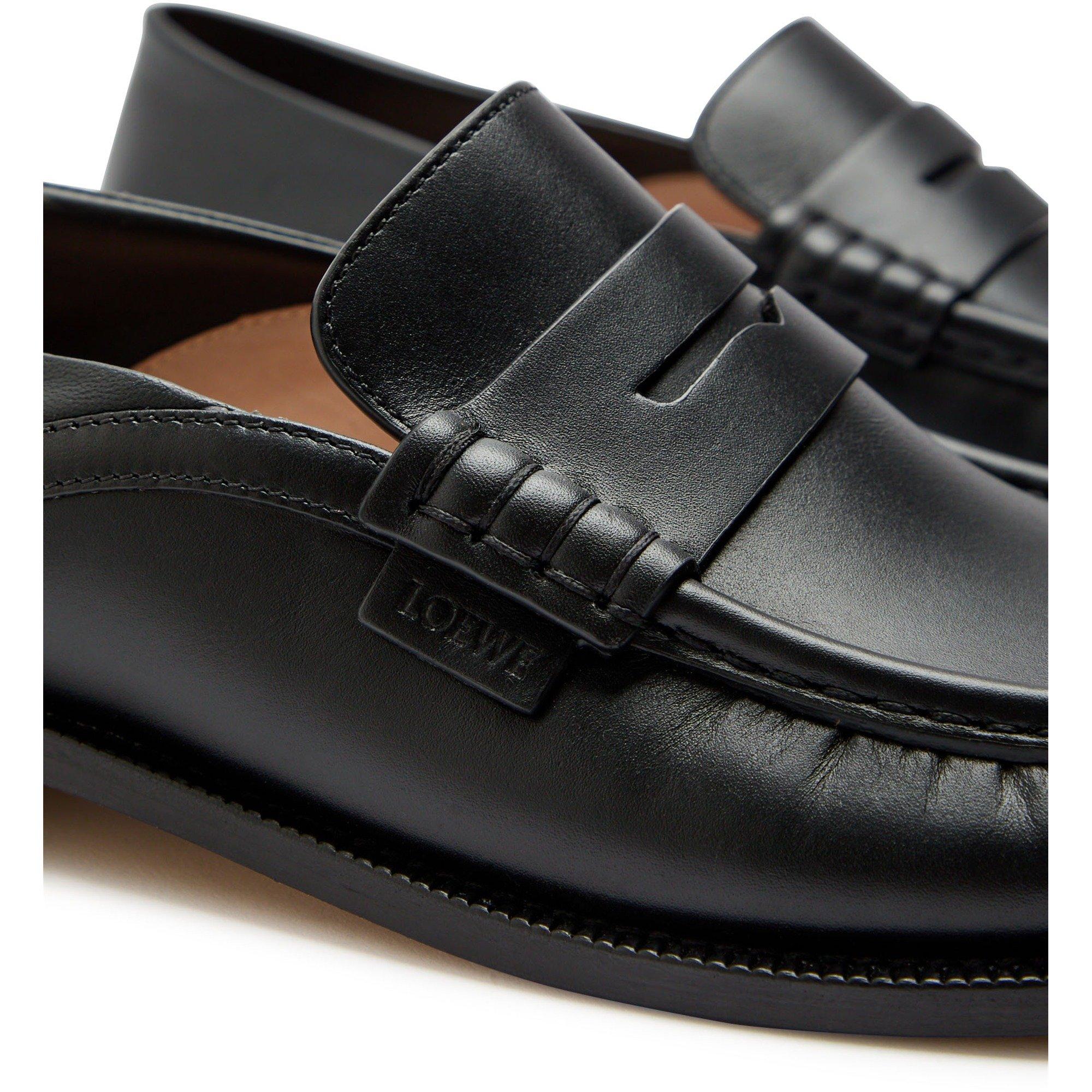 BLACK - LOEWE - LOEWE CAMPO LOAFER FLAP BACK B - 4