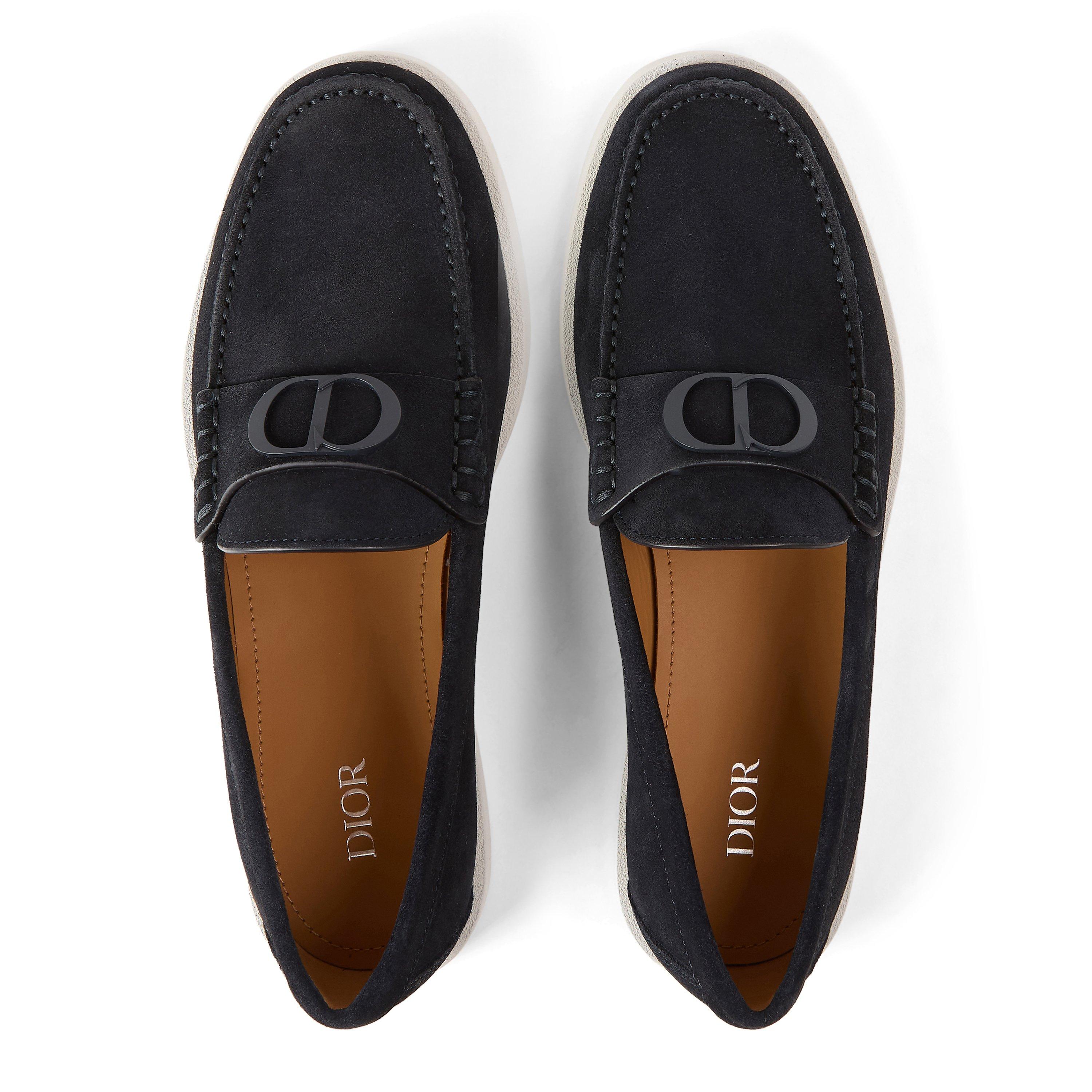 NAVY - DIOR - Men's Suede Boat Shoes - 4