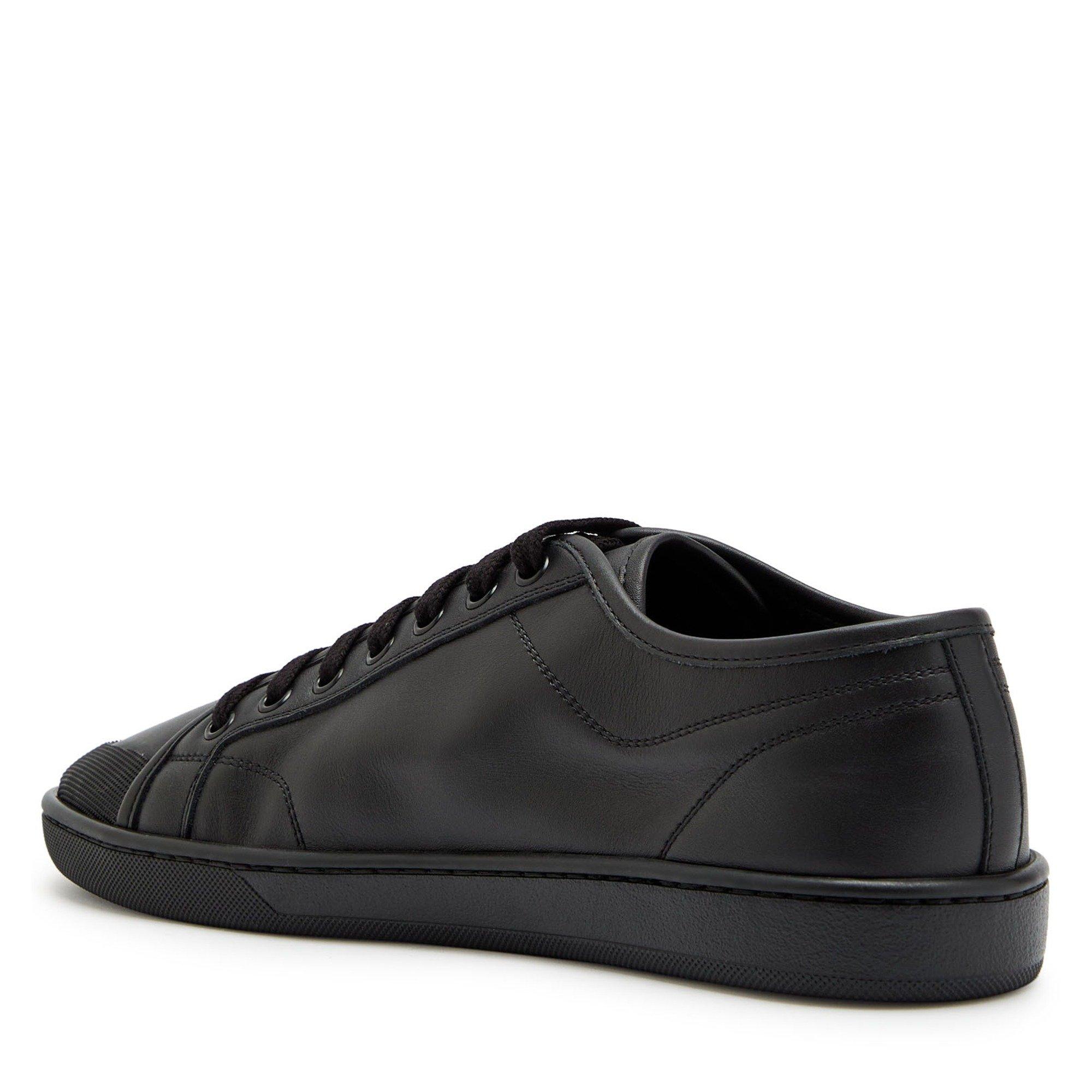 BLACK - Saint Laurent - Men's Leather Low-Top Trainers - 2