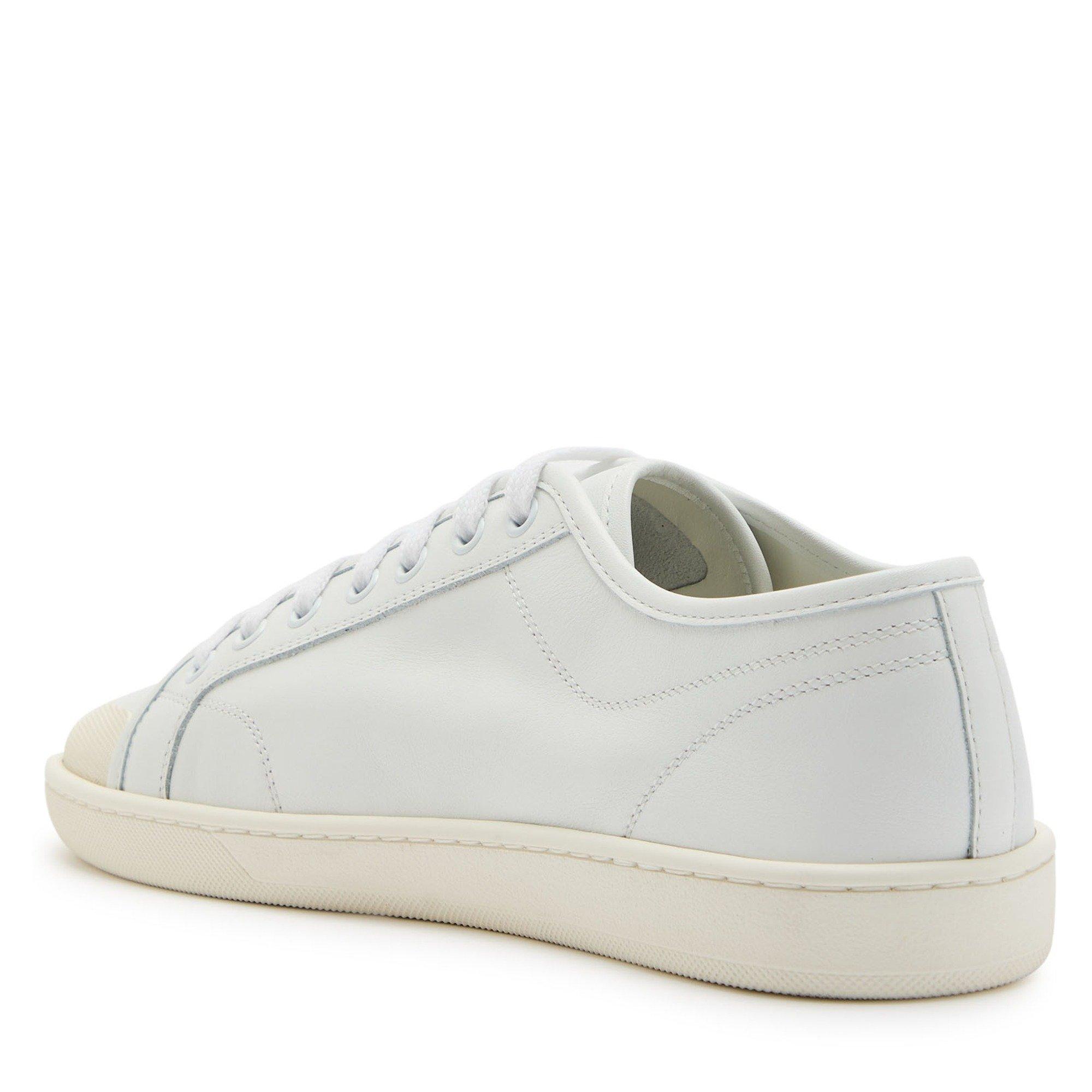 WHITE - Saint Laurent - Men's Leather Low-Top Trainers - 2