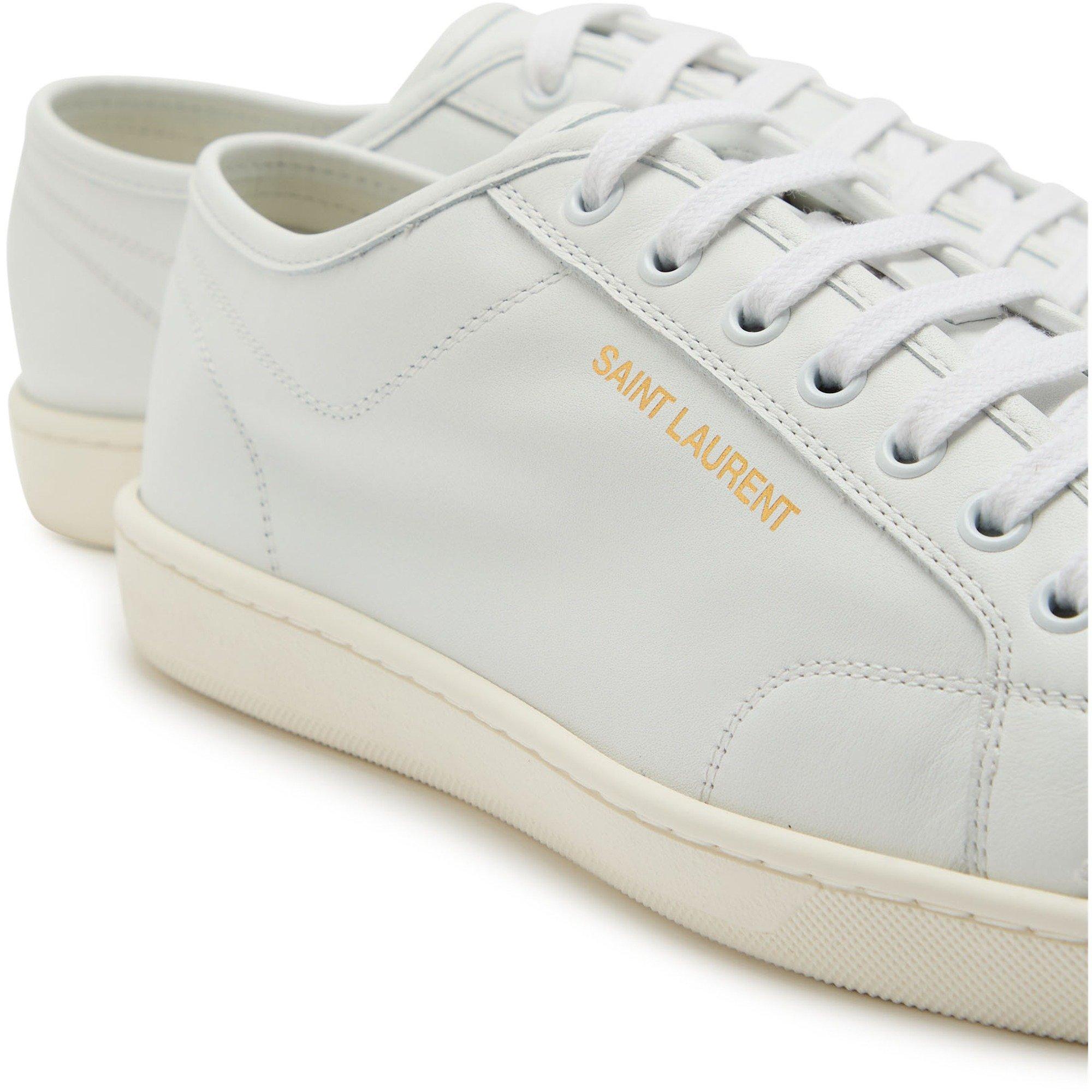 WHITE - Saint Laurent - Men's Leather Low-Top Trainers - 4