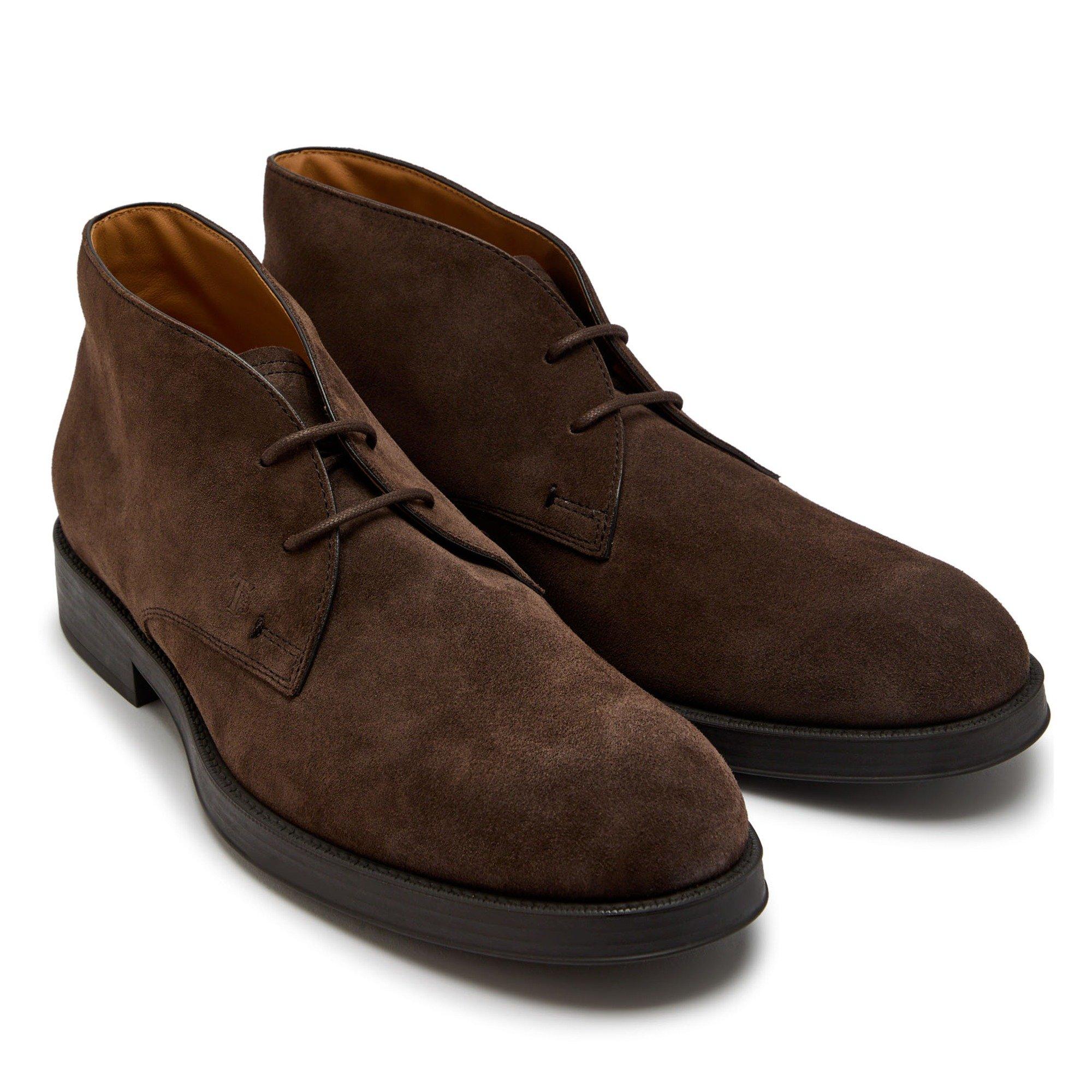 BROWN - Tods - Men's Polacco Formale Gomma Suede Desert Boots - 3