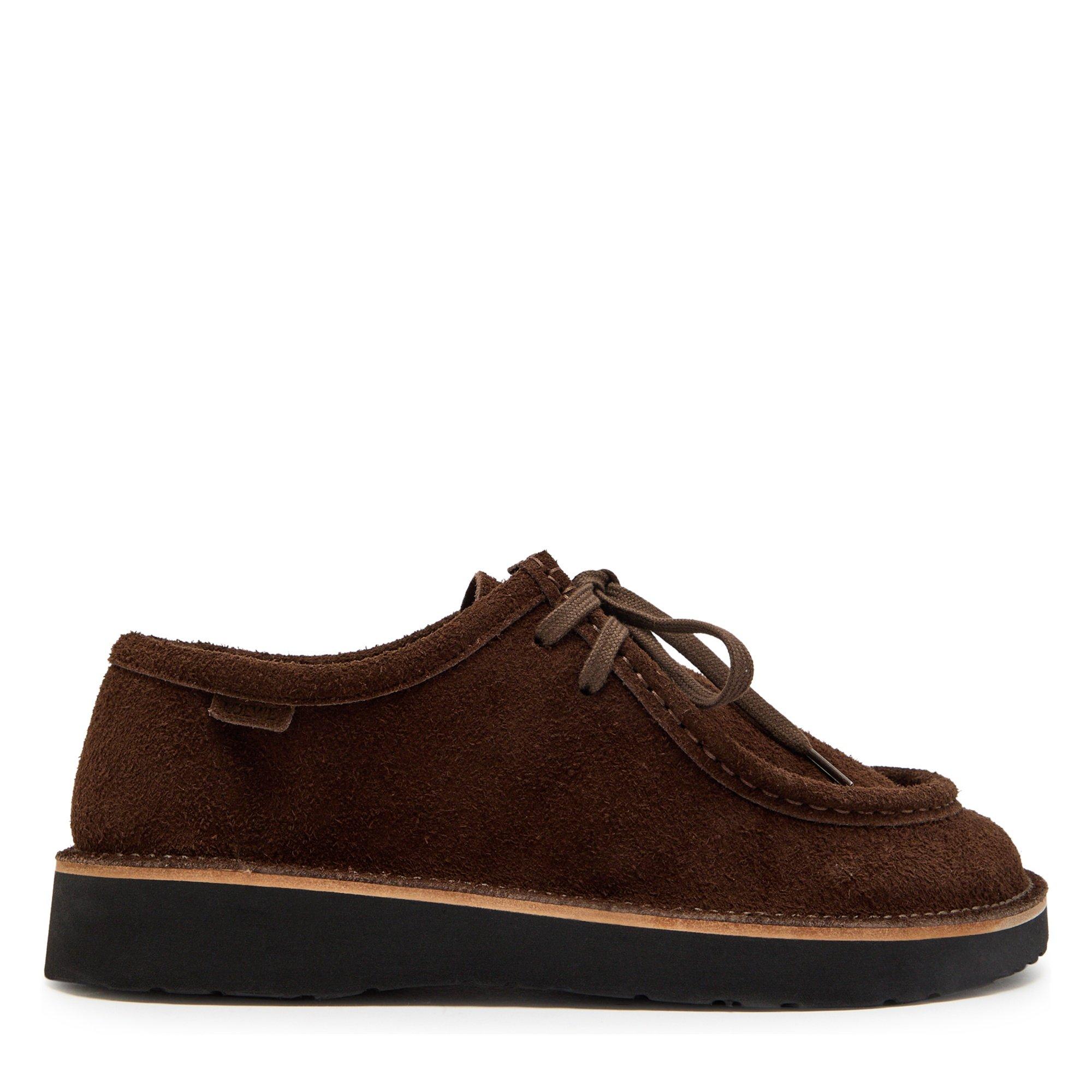 DARK BROWN - LOEWE - Men's Faro Suede Derby Shoes - 1