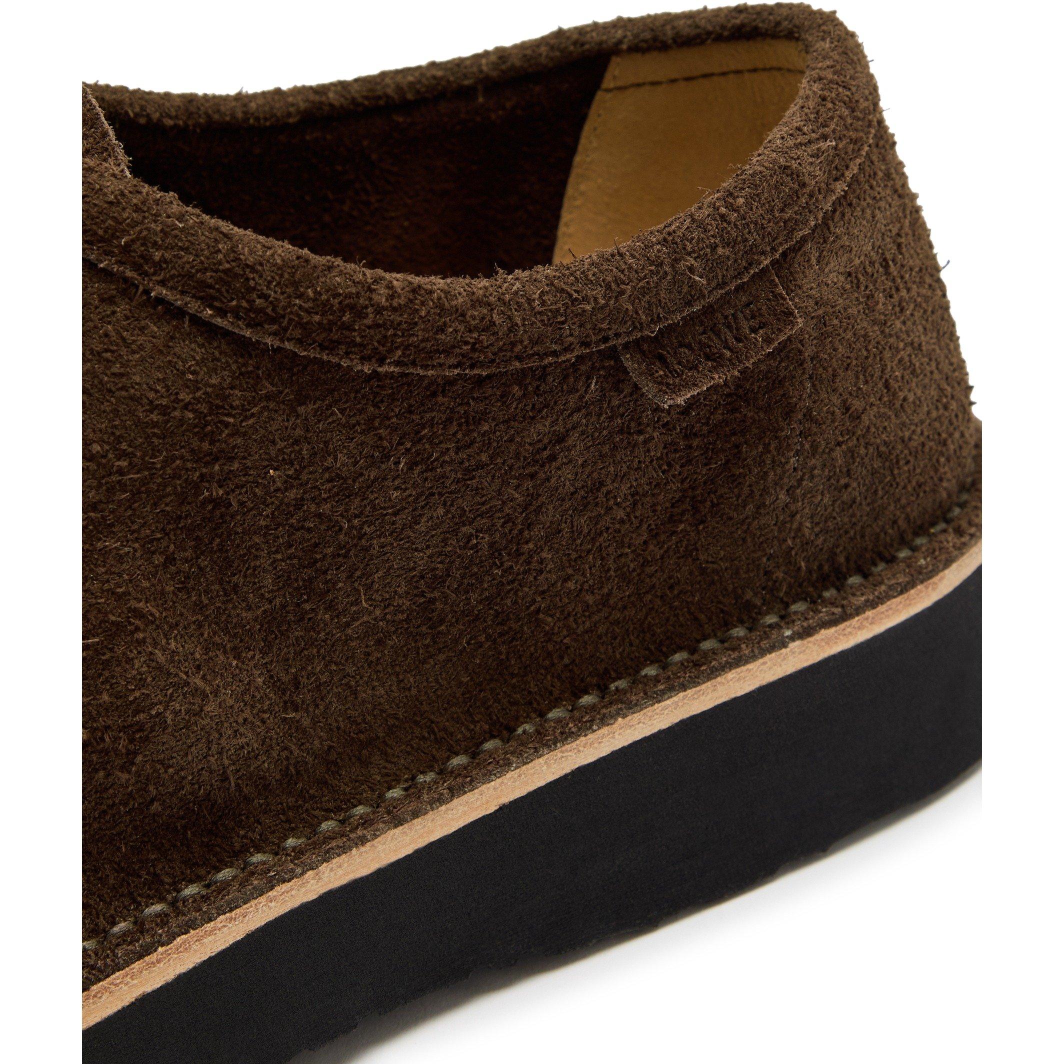 DARK BROWN - LOEWE - Men's Faro Suede Derby Shoes - 4