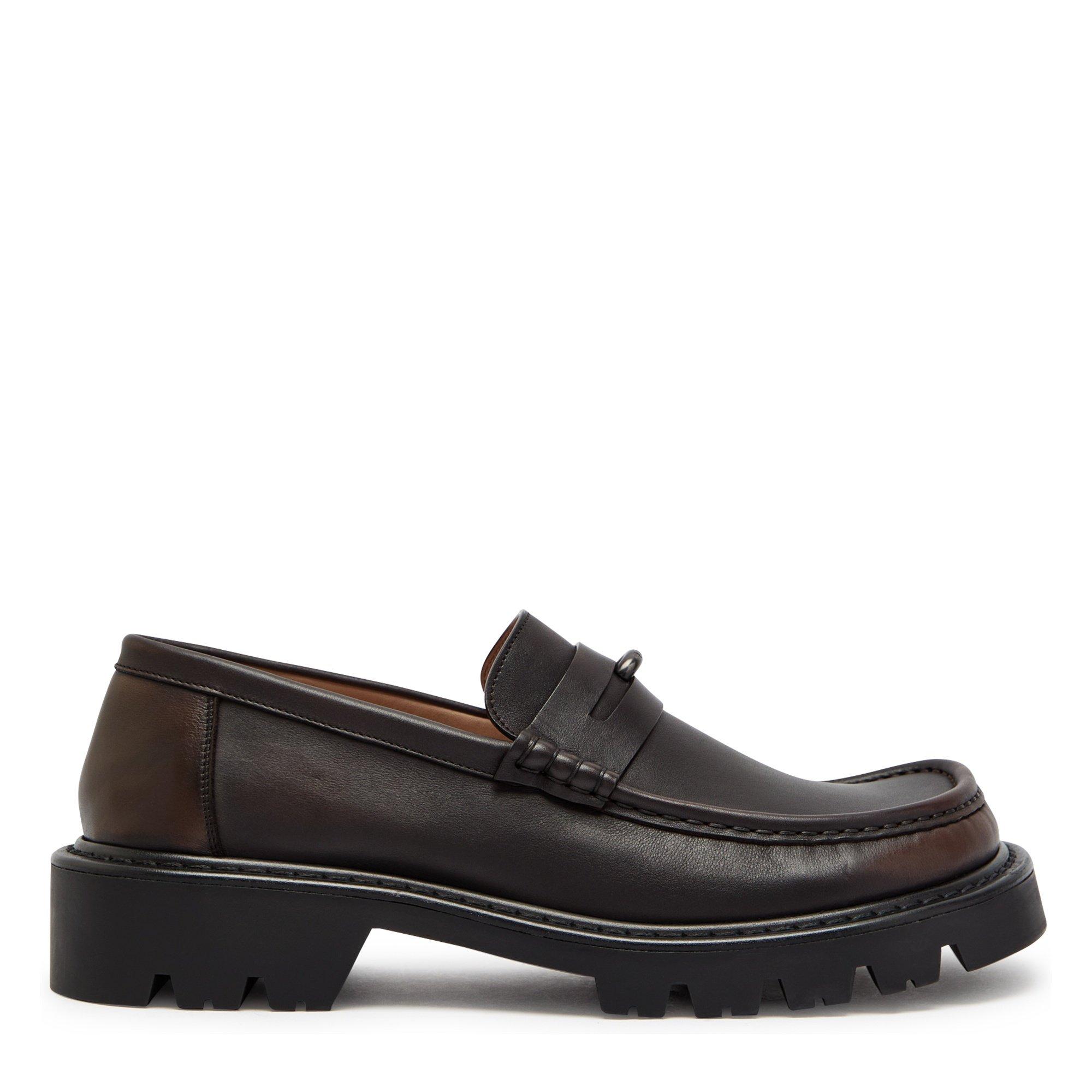 DARK BROWN - LOEWE - Men's Sierra Donut Leather Loafers - 1