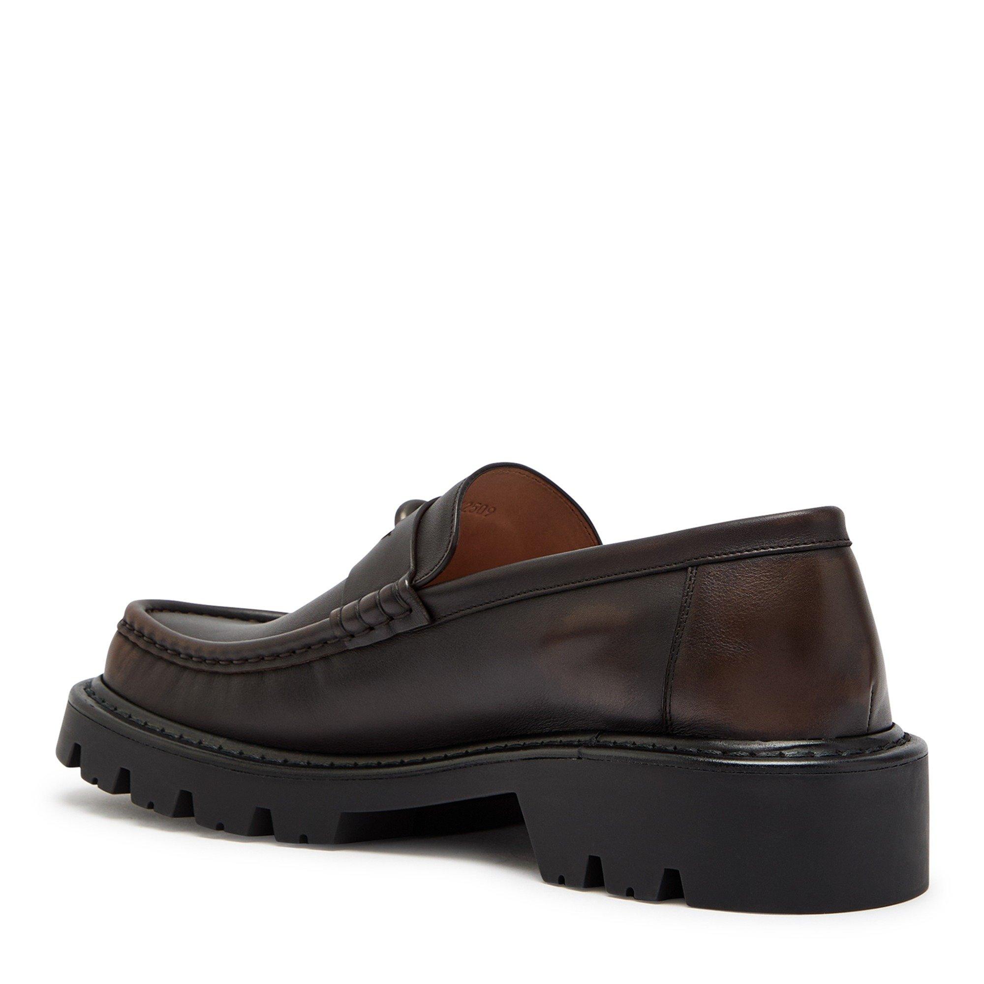 DARK BROWN - LOEWE - Men's Sierra Donut Leather Loafers - 2