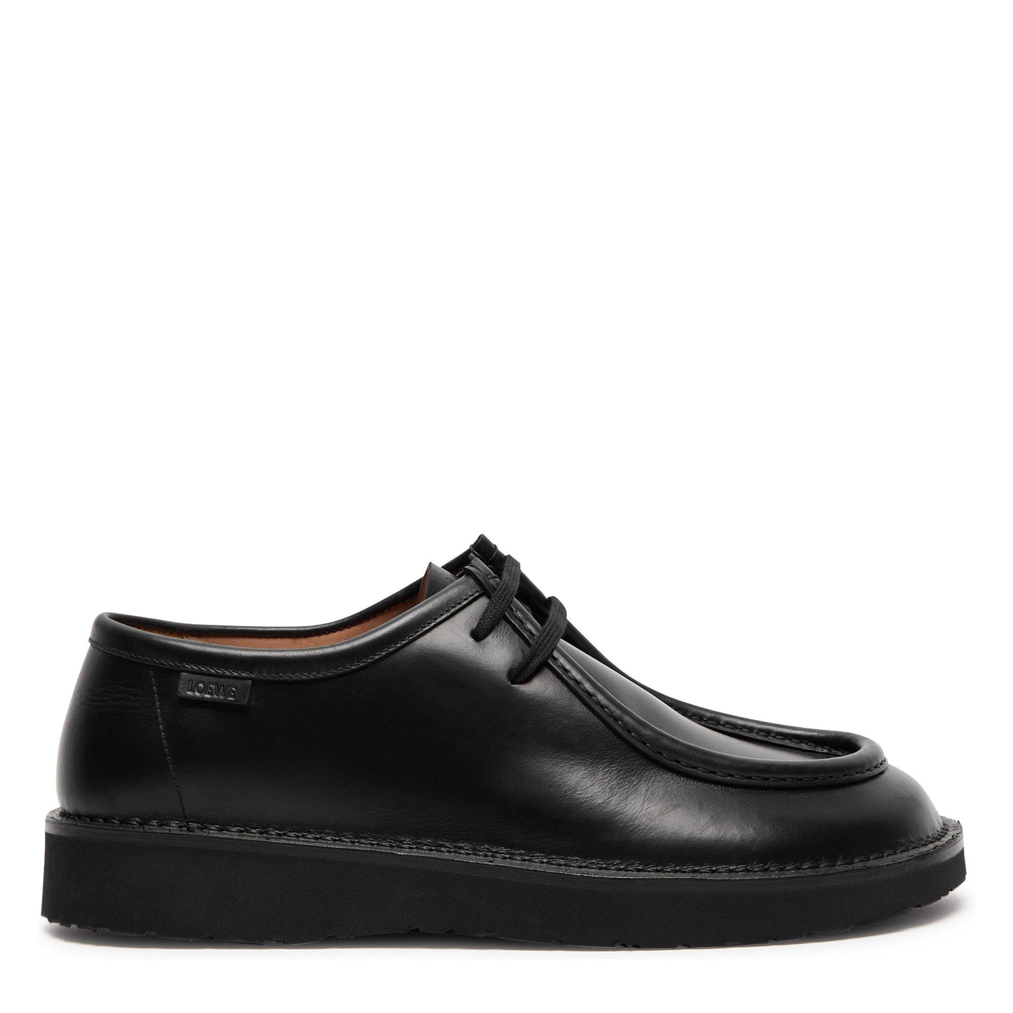 BLACK - LOEWE - Men's Faro Leather Derby Shoes - 1