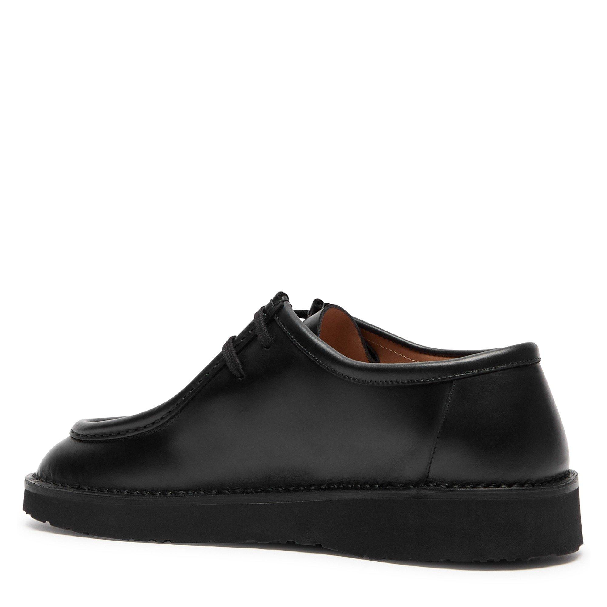 BLACK - LOEWE - Men's Faro Leather Derby Shoes - 2