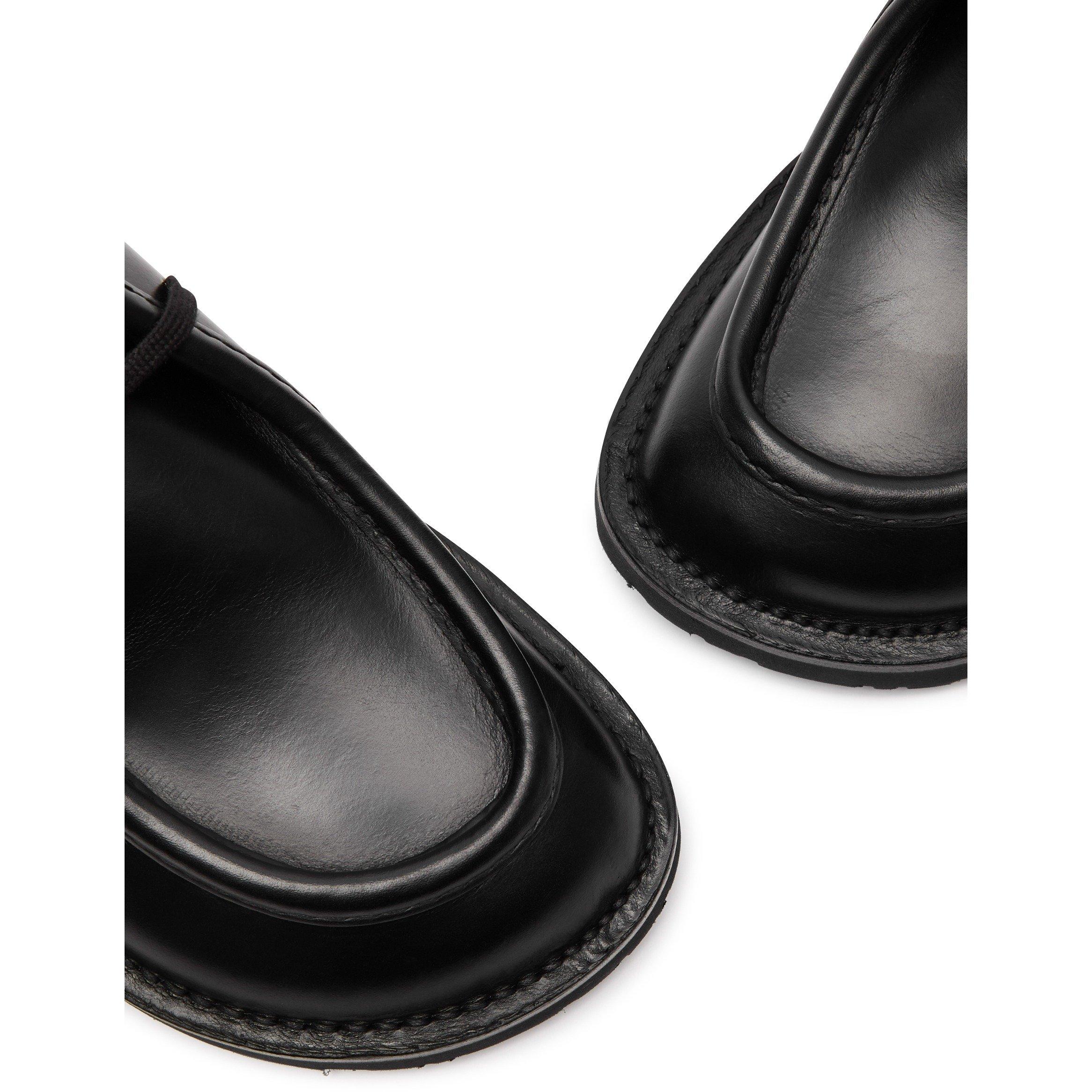 BLACK - LOEWE - Men's Faro Leather Derby Shoes - 4