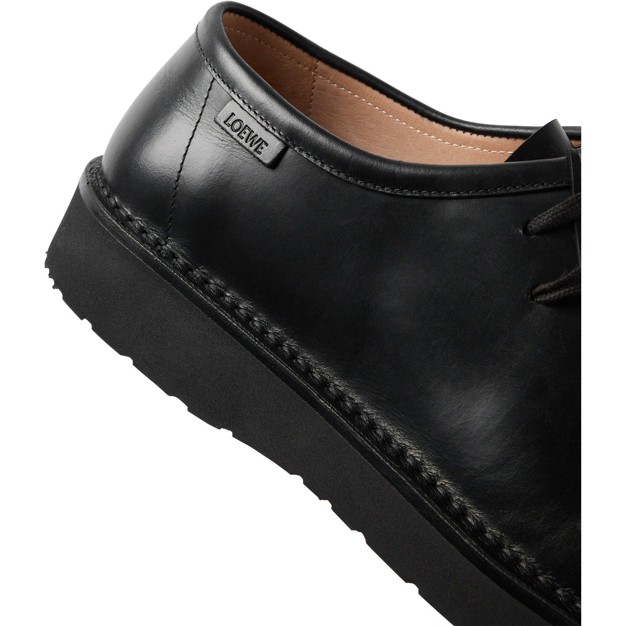 BLACK - LOEWE - Men's Faro Leather Derby Shoes - 5