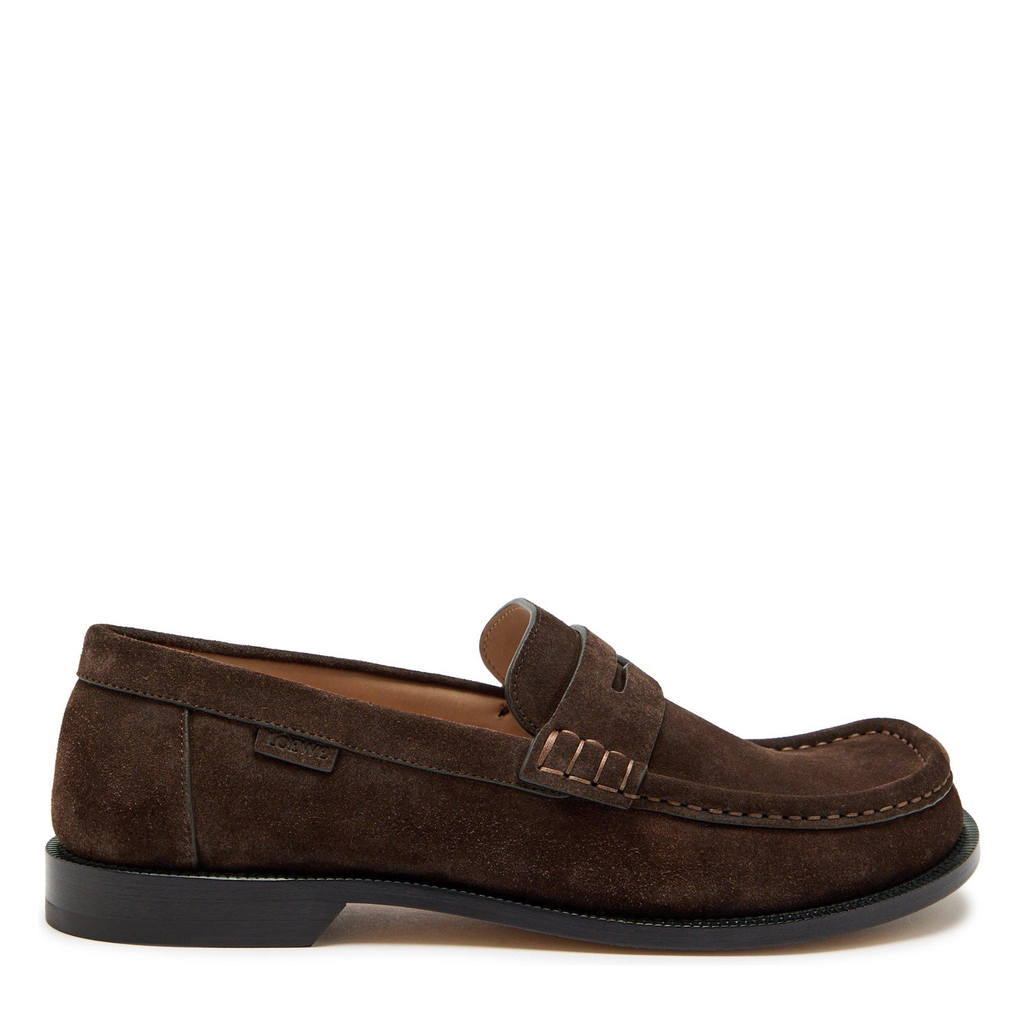 DARK BROWN - LOEWE - Men's Campo Suede Loafers - 1