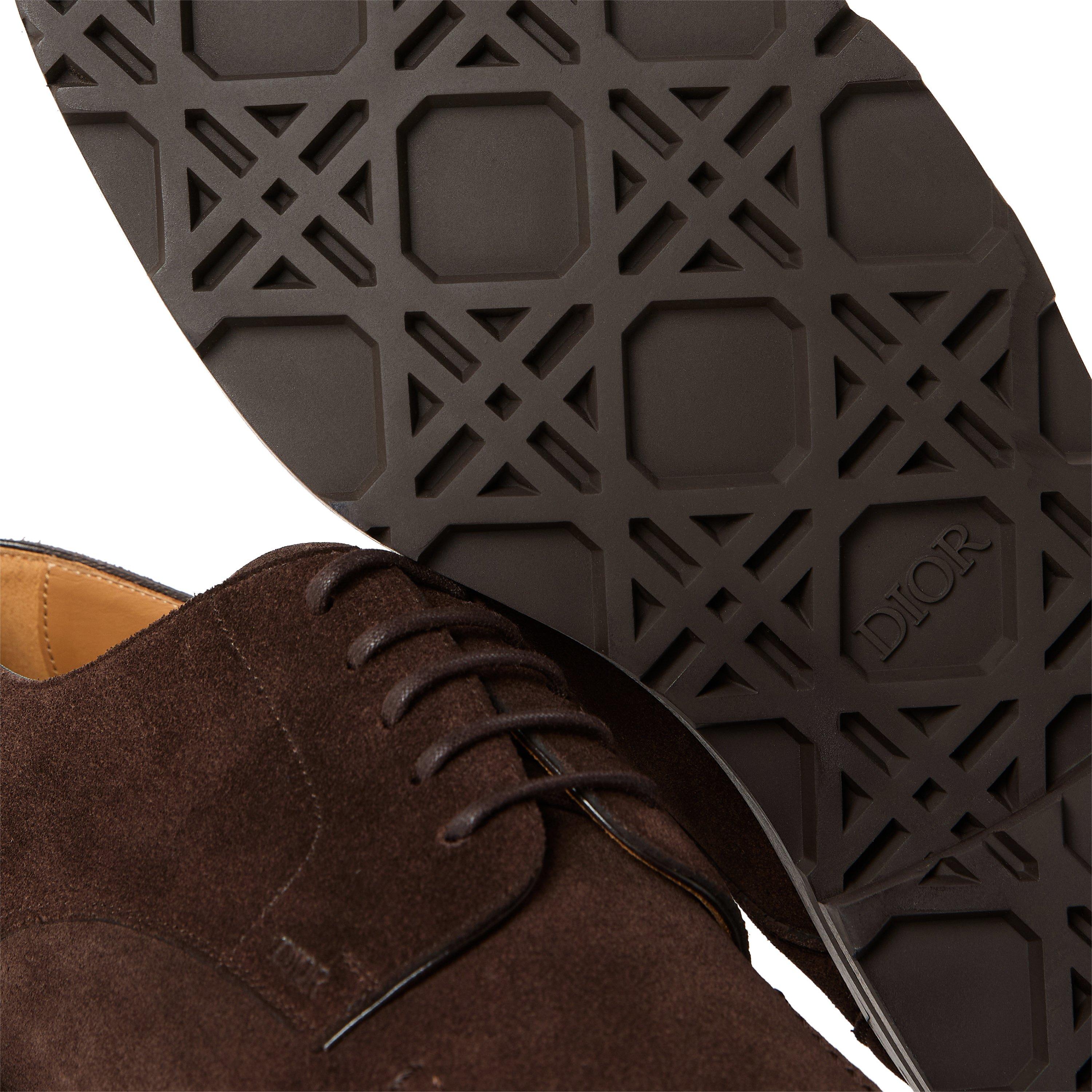BROWN - DIOR - Men's Regency Suede Derby Shoes - 3