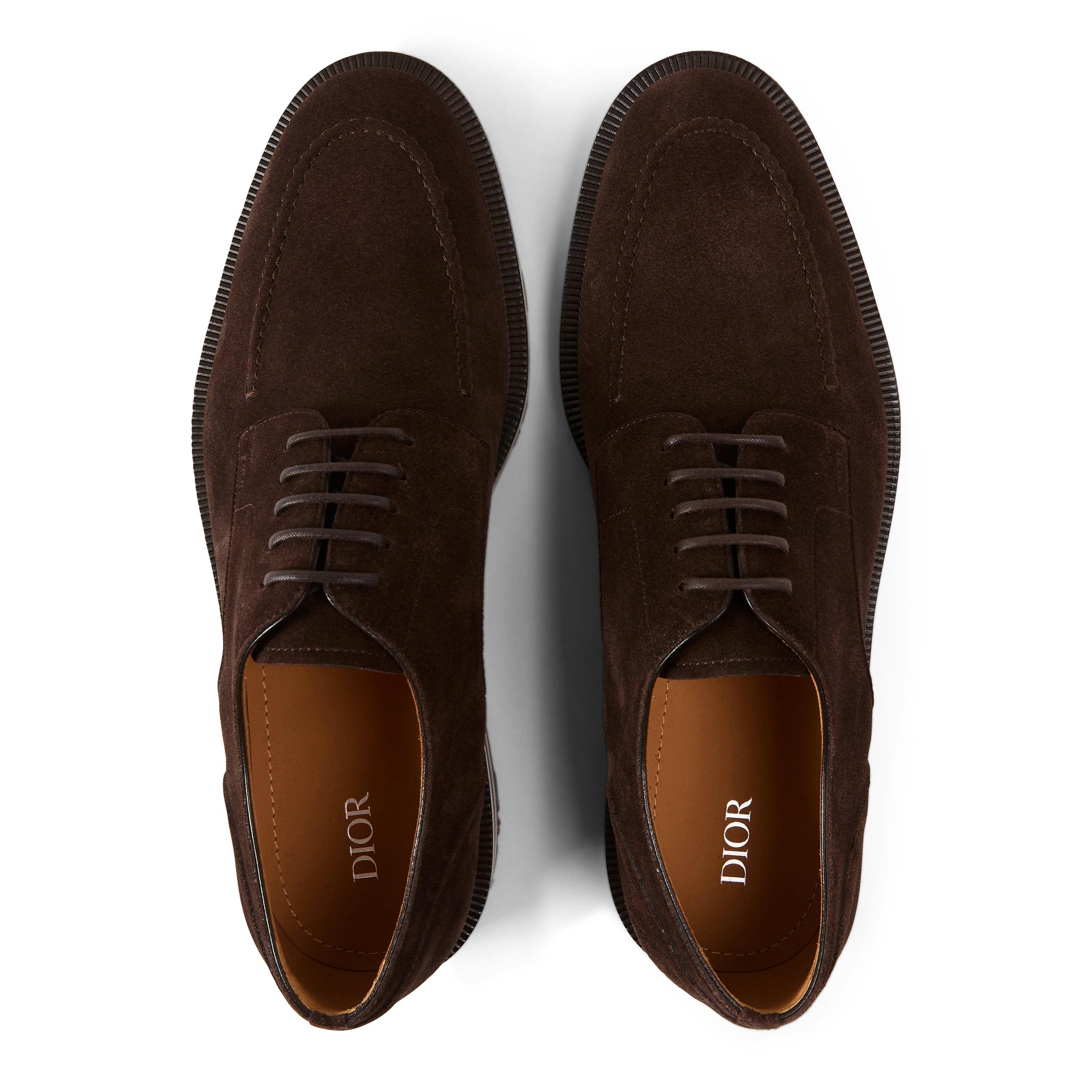 BROWN - DIOR - Men's Regency Suede Derby Shoes - 4