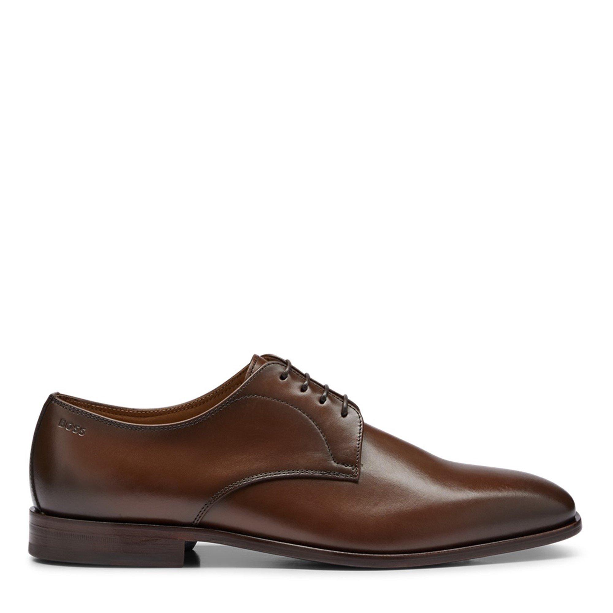 Medium Brown - Boss - Men's Lisbon Derby Crafted Silhouette Shoes - 1