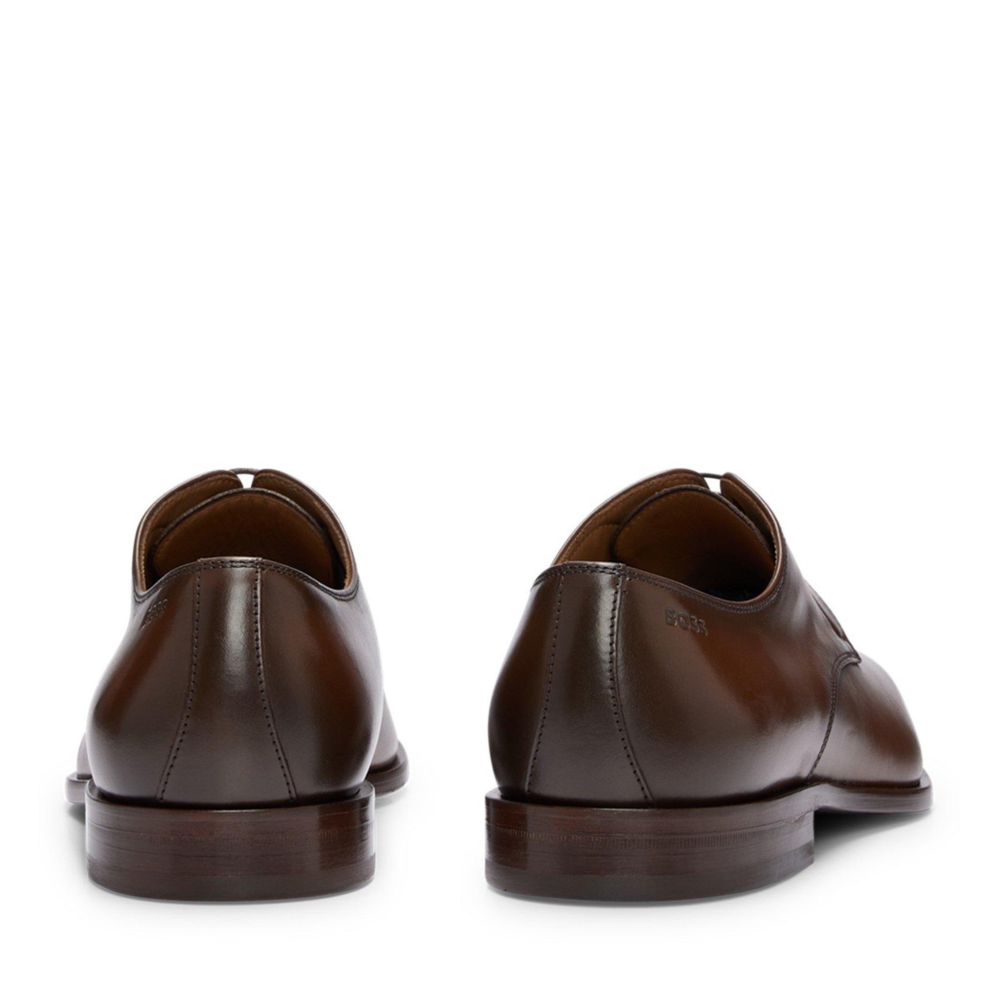 Medium Brown - Boss - Men's Lisbon Derby Crafted Silhouette Shoes - 4
