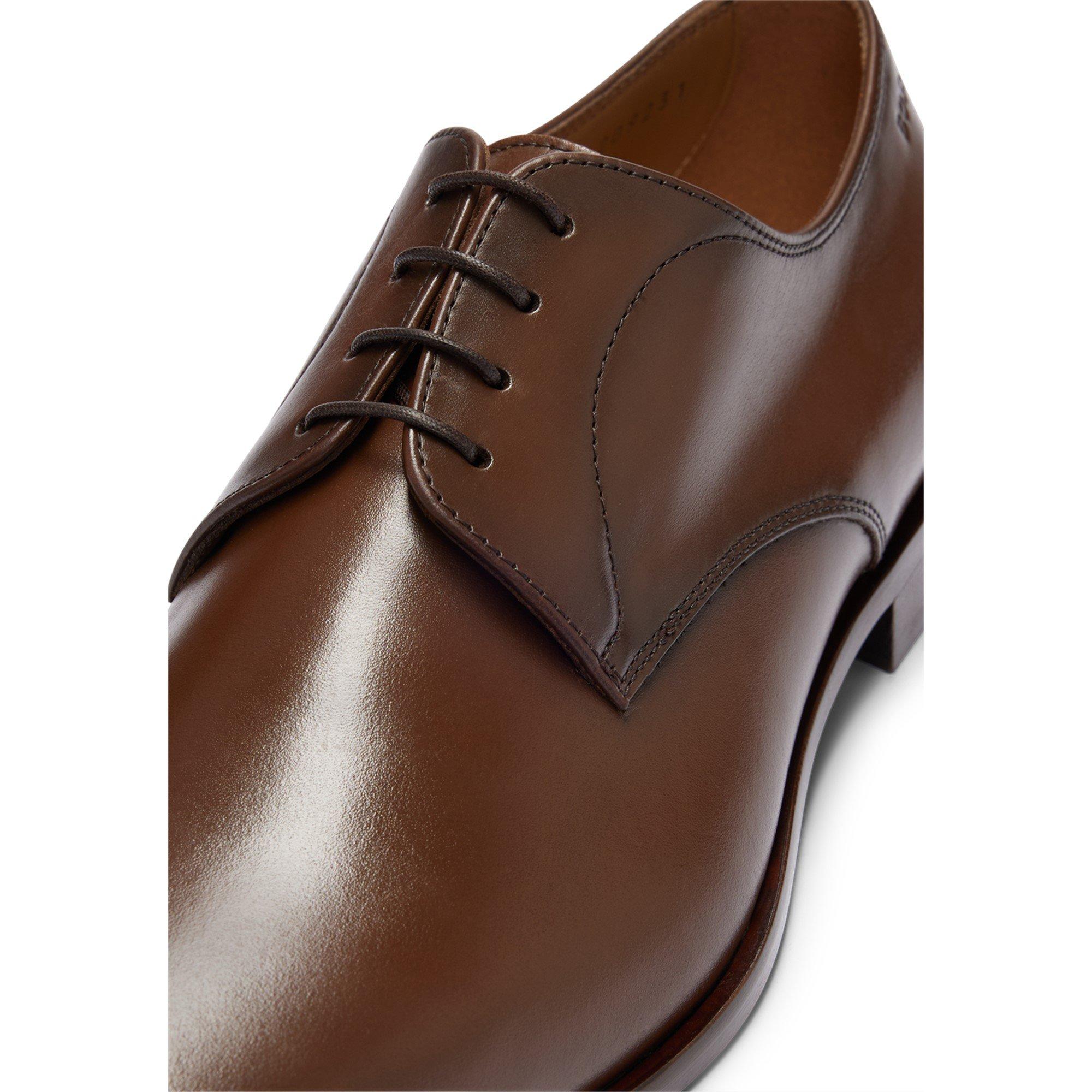Medium Brown - Boss - Men's Lisbon Derby Crafted Silhouette Shoes - 8
