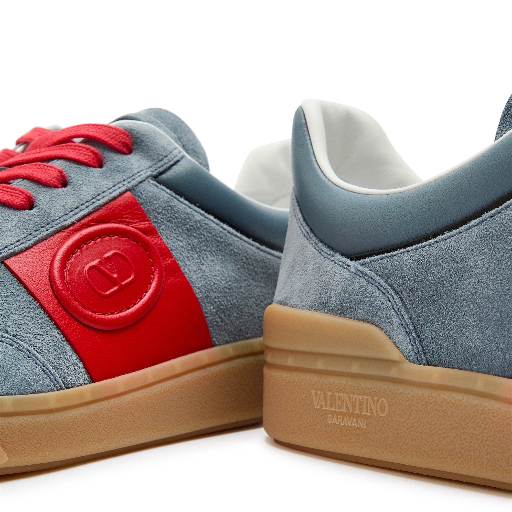GREY AND OTHER - Valentino - Men's Upvillage Suede Low-Top Trainers - 4