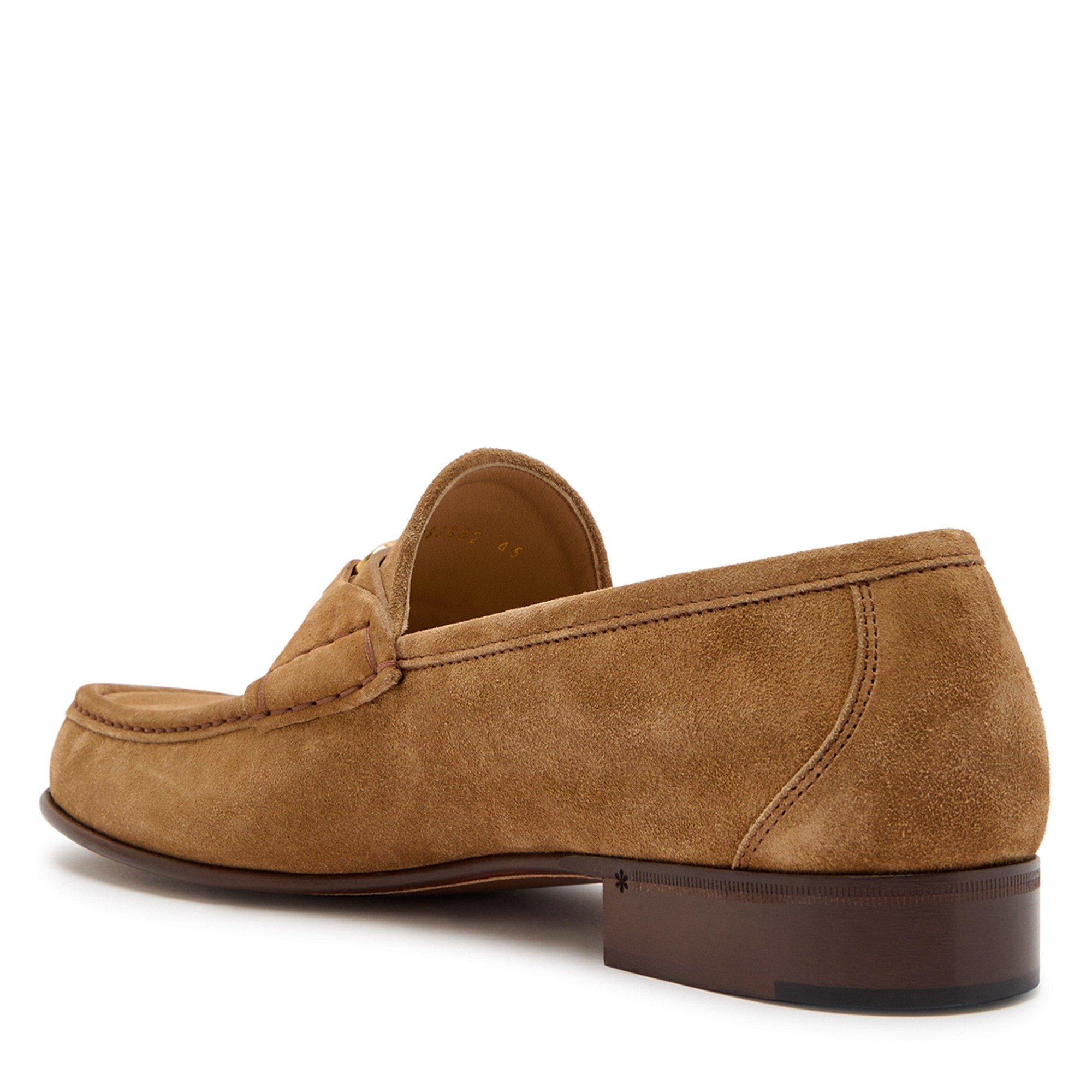 TAN - Valentino - Men's VLogo Signature Suede Loafers - 2