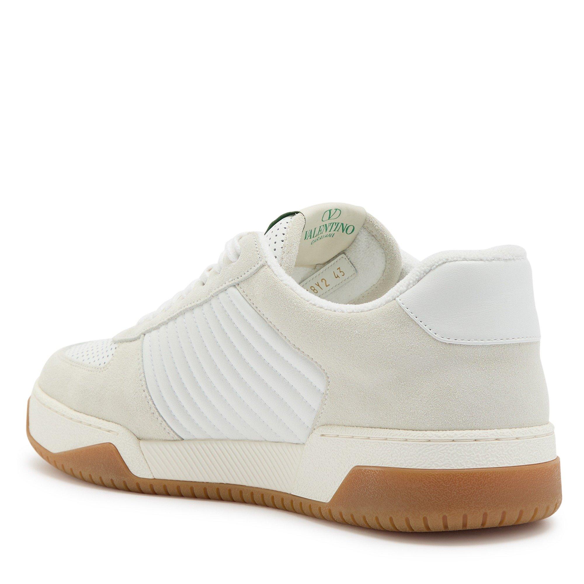 WHITE - Valentino - Men's Suede Low-Top Trainers - 2