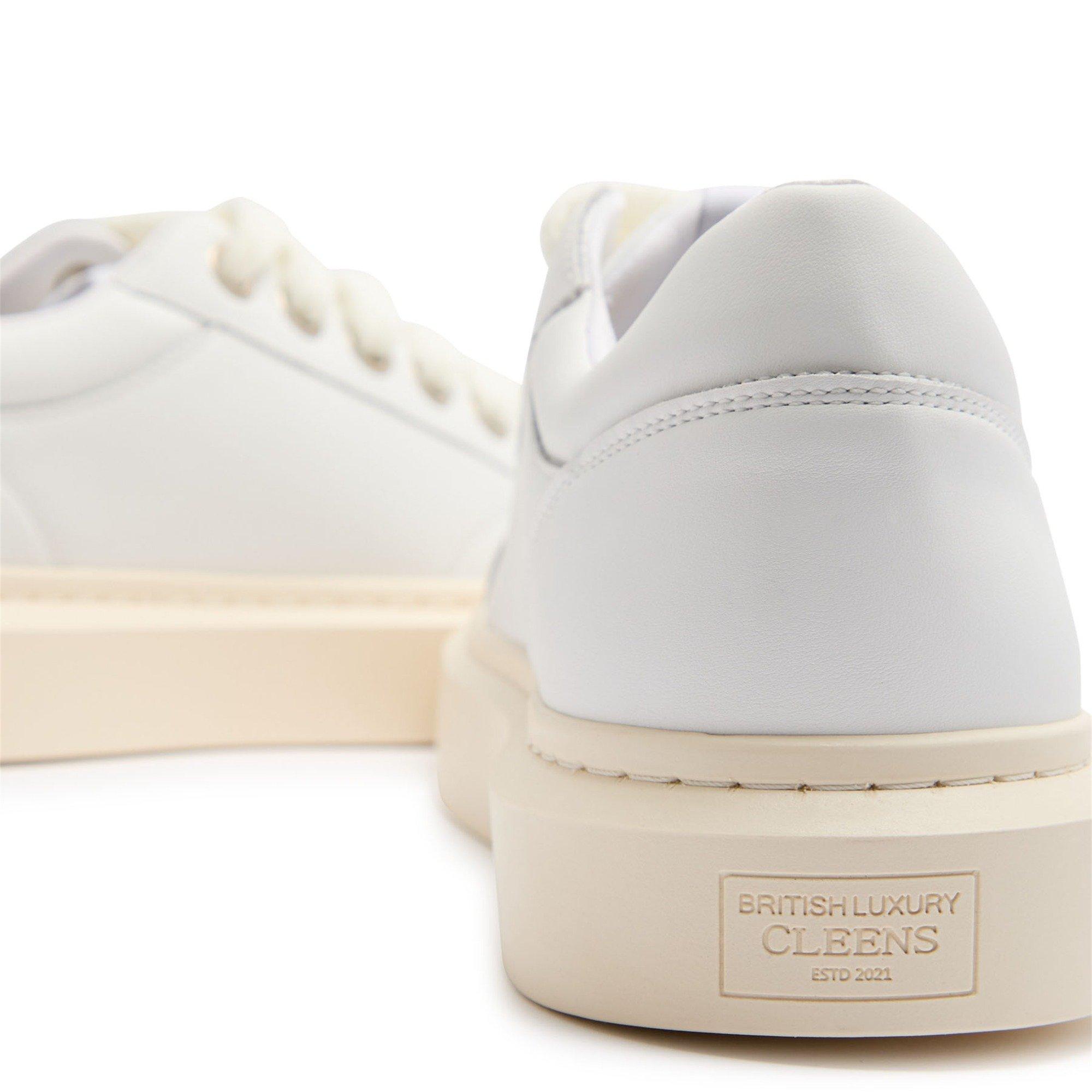 WHITE - Cleens - Men's ACE Leather Low-Top Trainers - 4
