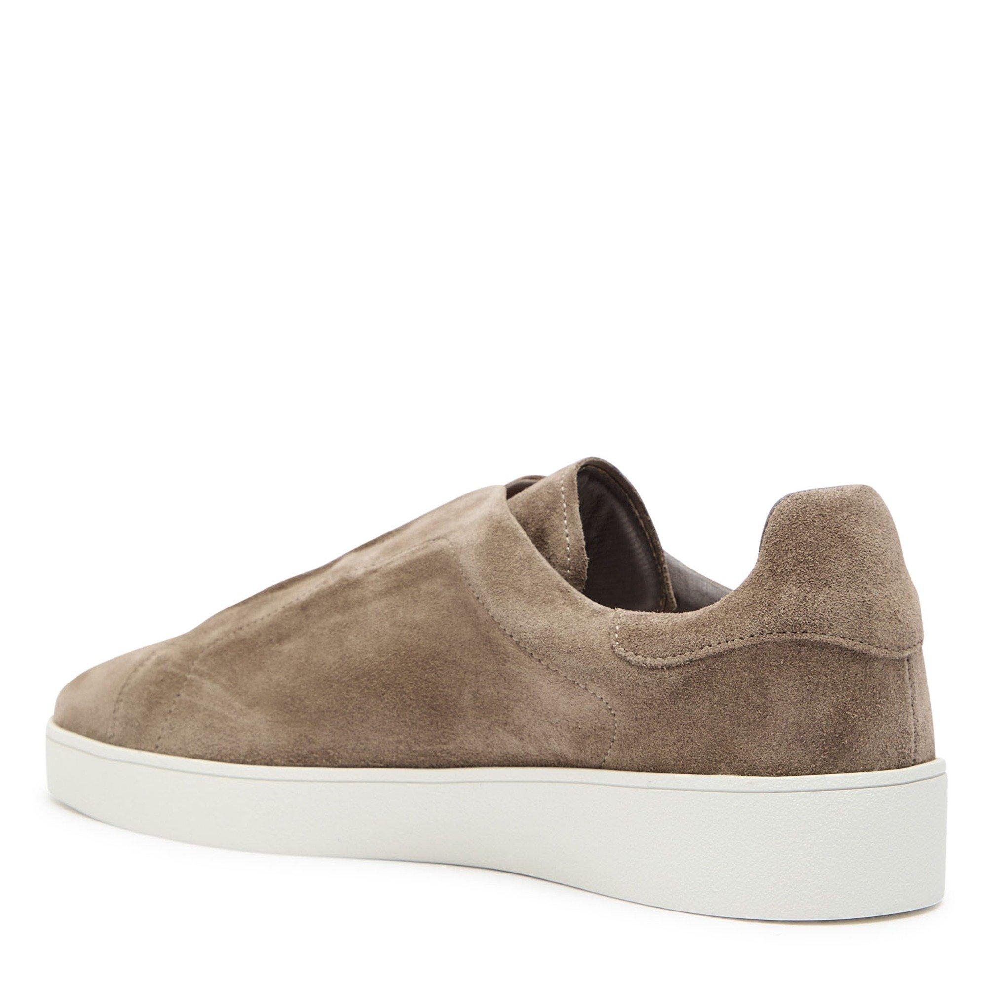 BROWN - Jude Llow - Men's Luca Suede Slip-On Trainers - 2