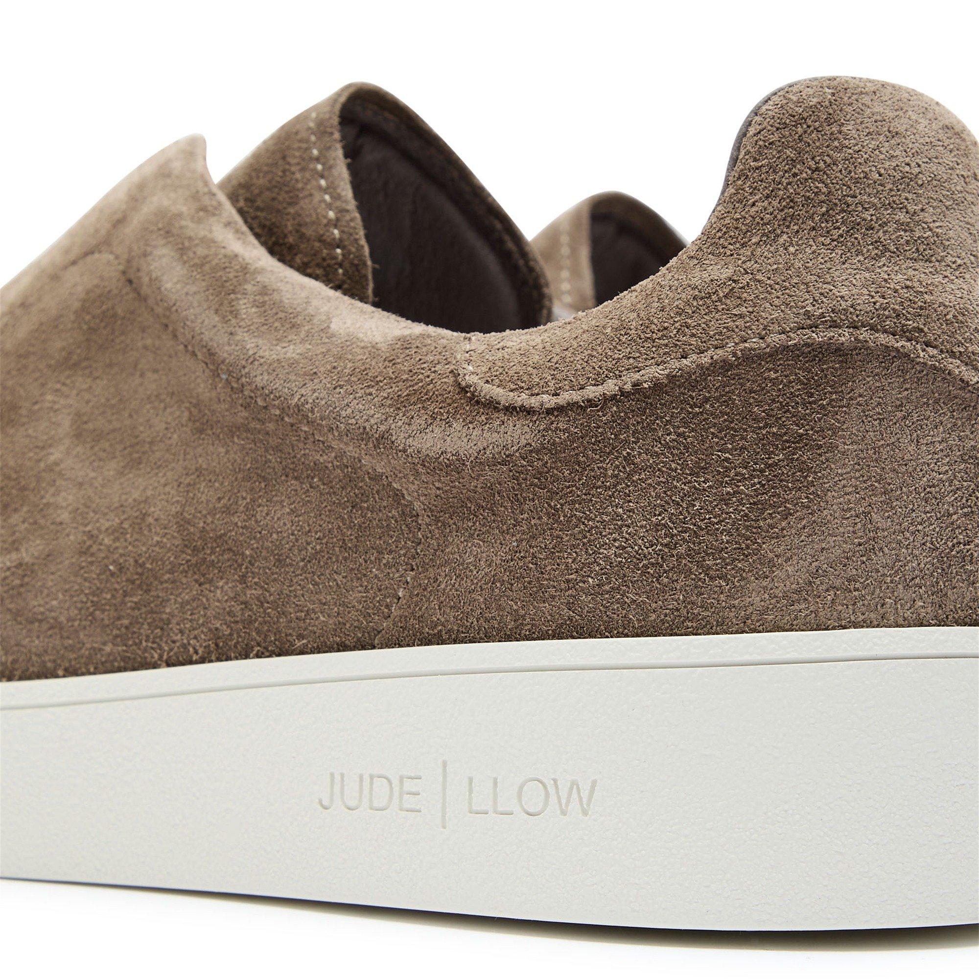 BROWN - Jude Llow - Men's Luca Suede Slip-On Trainers - 4