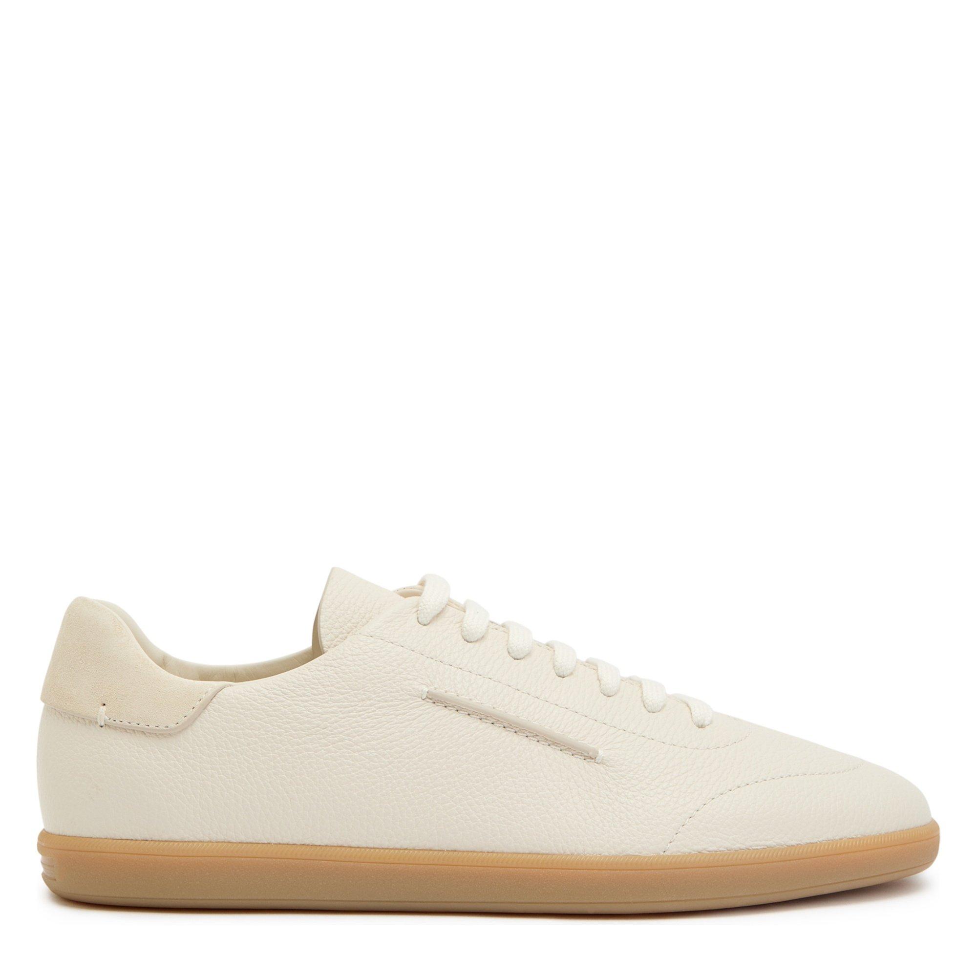 WHITE - Zegna - Men's Leather Low-Top Trainers - 1