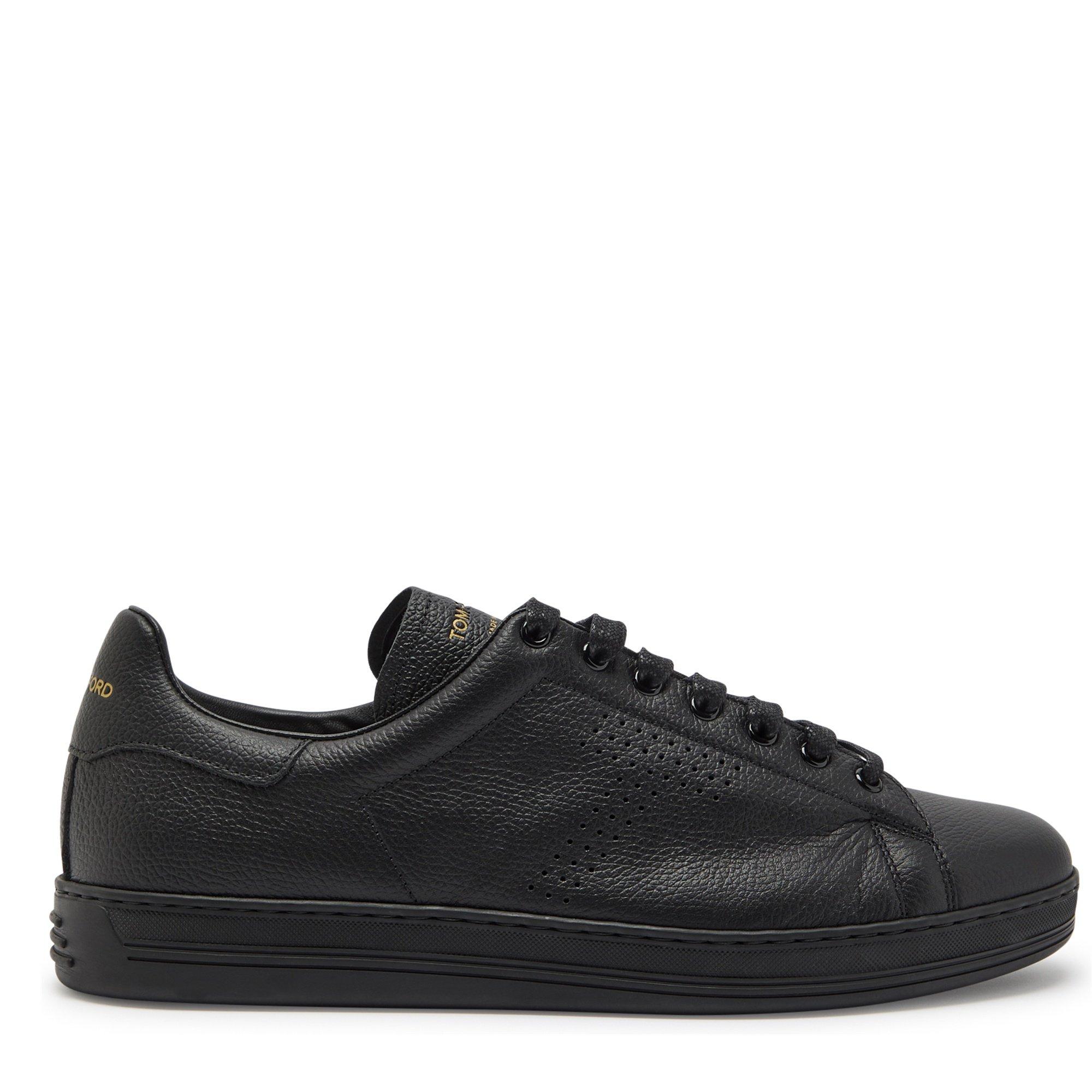 BLACK - Tom Ford - grain leather warwick sneake - 1