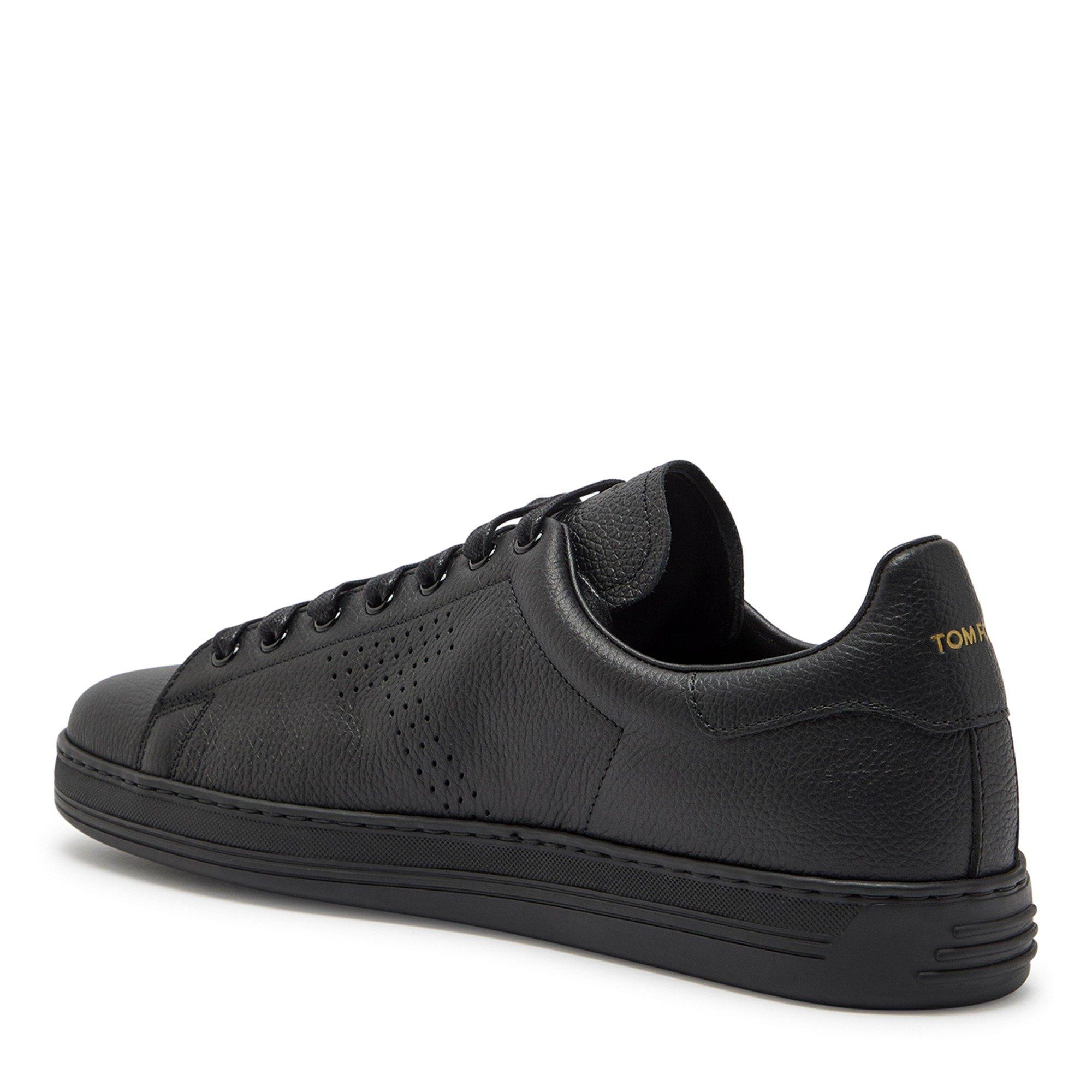 BLACK - Tom Ford - grain leather warwick sneake - 2